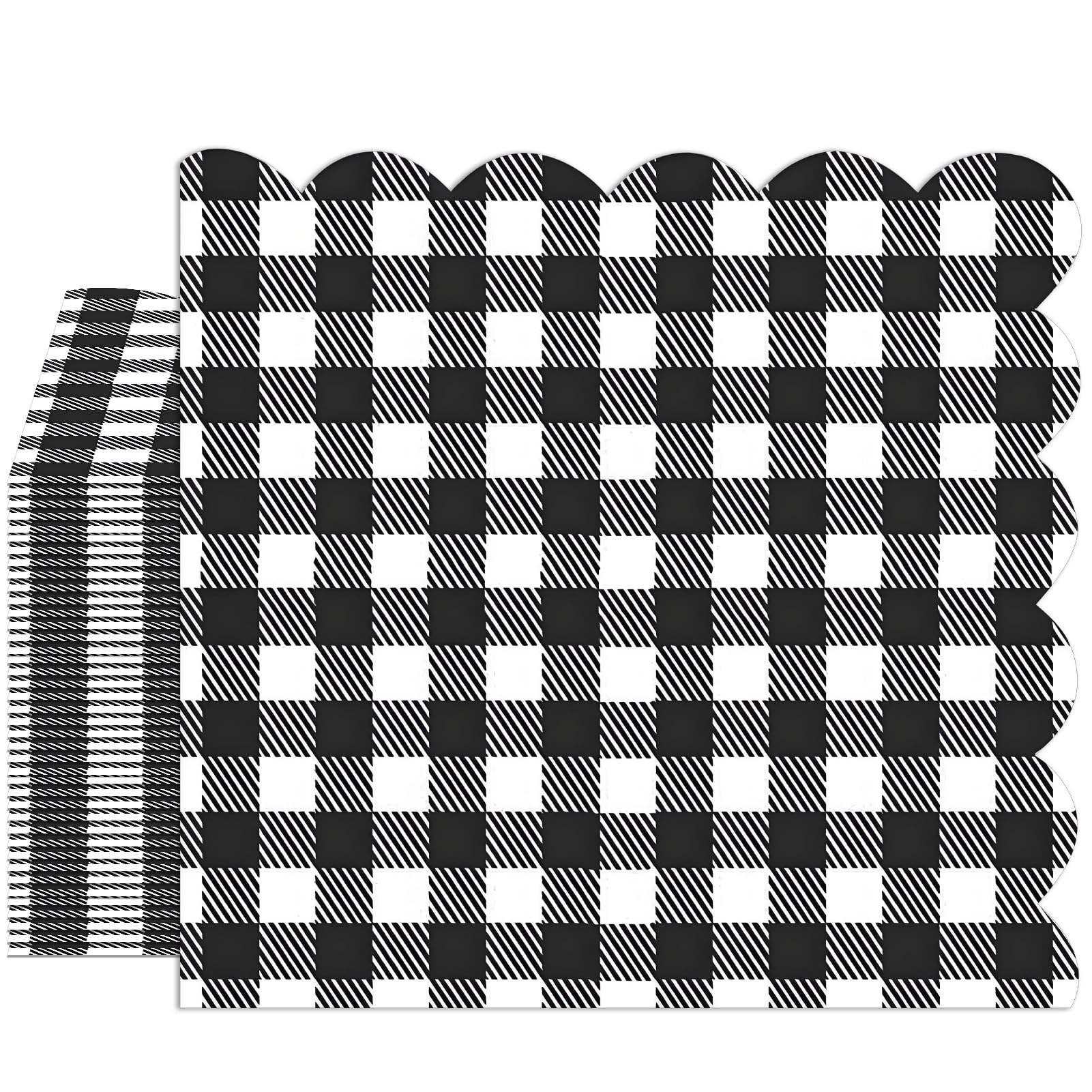 40 PCS Cocktail Napkins Black and White Checkered Party Napkins Black White Plaid Paper Napkin for Dinner Picnic Barbecue Baby Shower Birthday Party