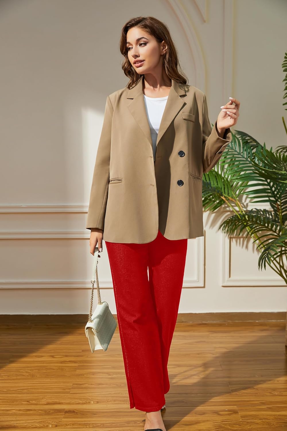 Womens Jeans High Waisted Stretchy Straight Leg Split Hem Jeans for Women Trendy Classic Denim - Image 4