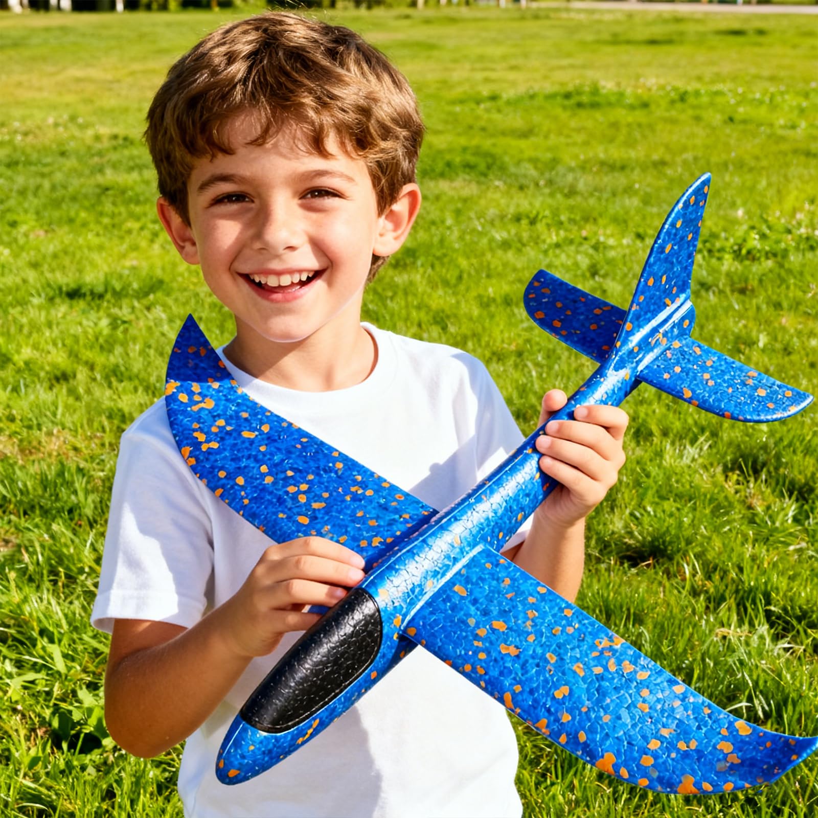 PATRICHOR Aereo Polistirolo Bambini, 4 Pezzi Aereo Giocattolo Giochi Bambino 3 4 5 6 7 8 Anni Regalo, Aliante Aeroplano Schiuma Regalo Natale, Giocattolo Grande Giochi Giardino Esterno