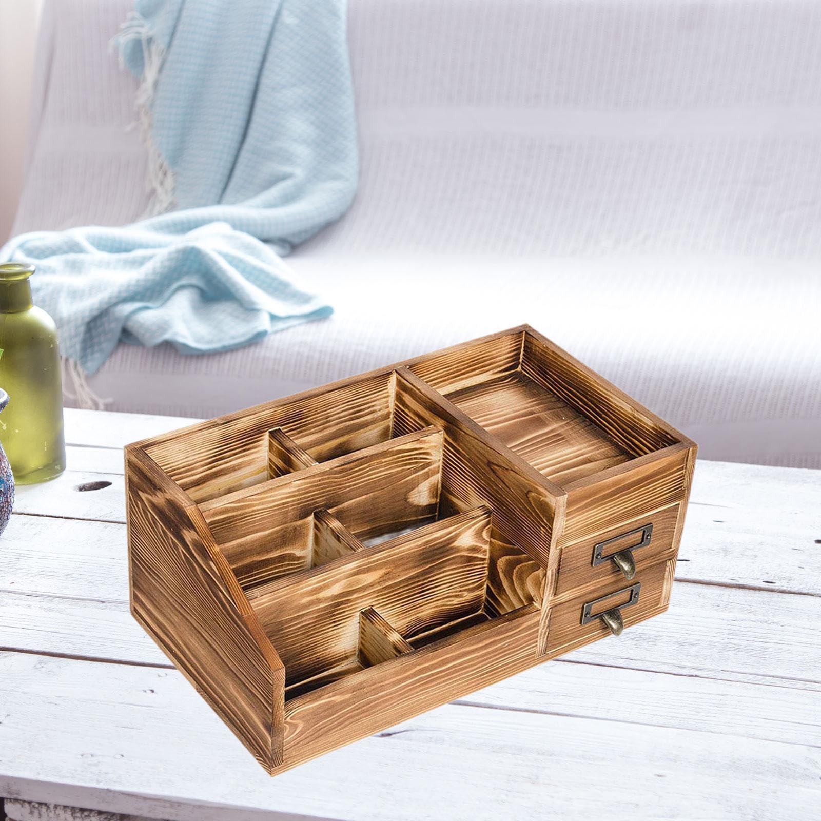 Fenteer Organizador de escritorio, estante de almacenamiento multifuncional, soporte de mesa, estante de exhibición para artículos de papelería, macetas,