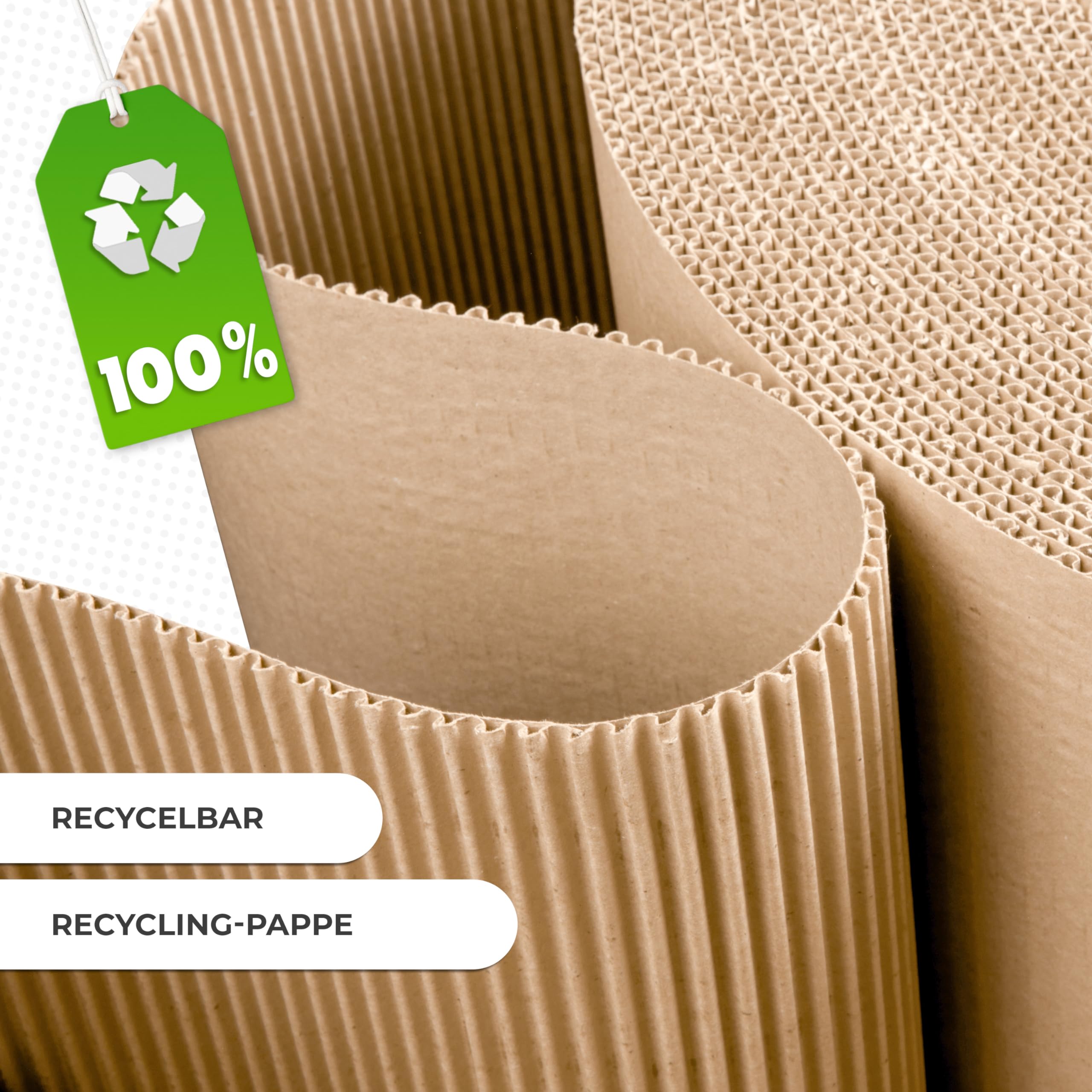 V1 TRADE Wellpappe Rolle 40cm x 10m - Rollenwellpappe 190g/m2 - Verpackungsmaterial für Sicheren Versand und Lagerung - Umweltfreundlich und Recyclebar