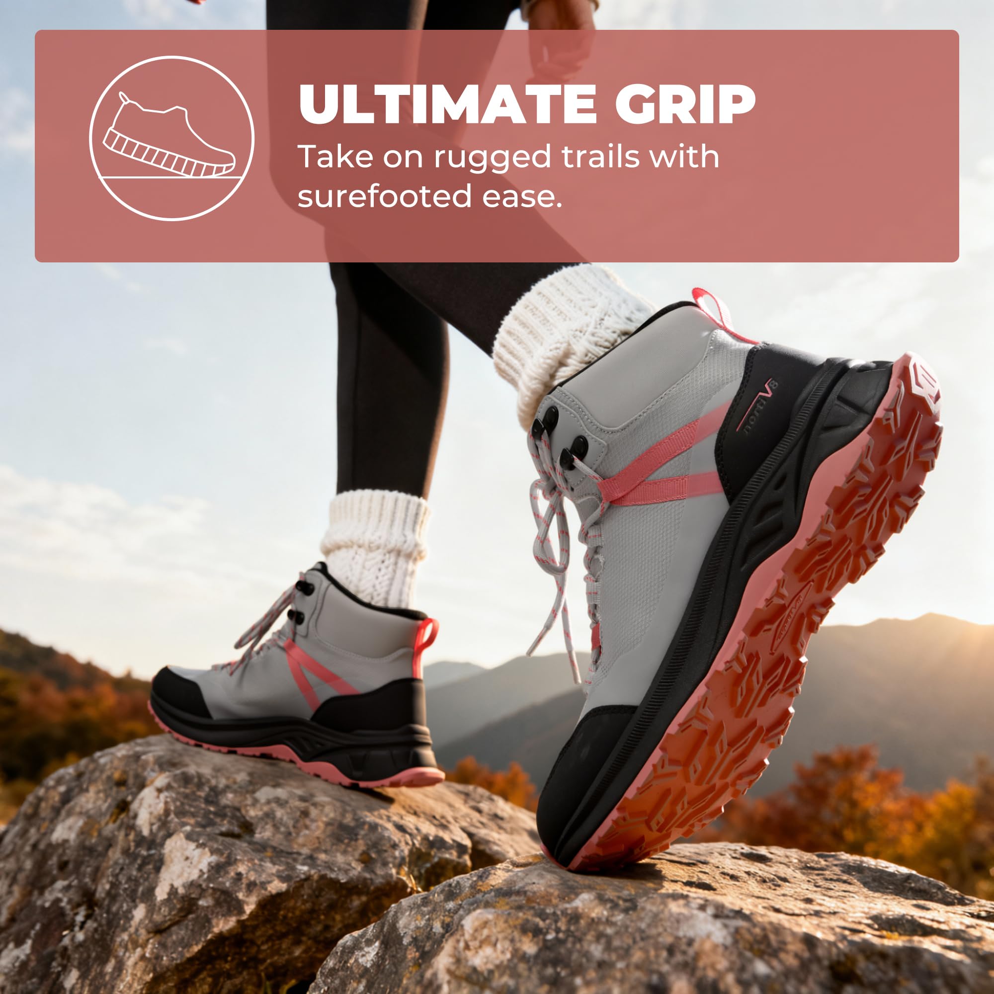 NORTIV 8 Chaussures de Randonnée Femme Durable Bottes pour Femmes de Marche de Travail en Plein Air