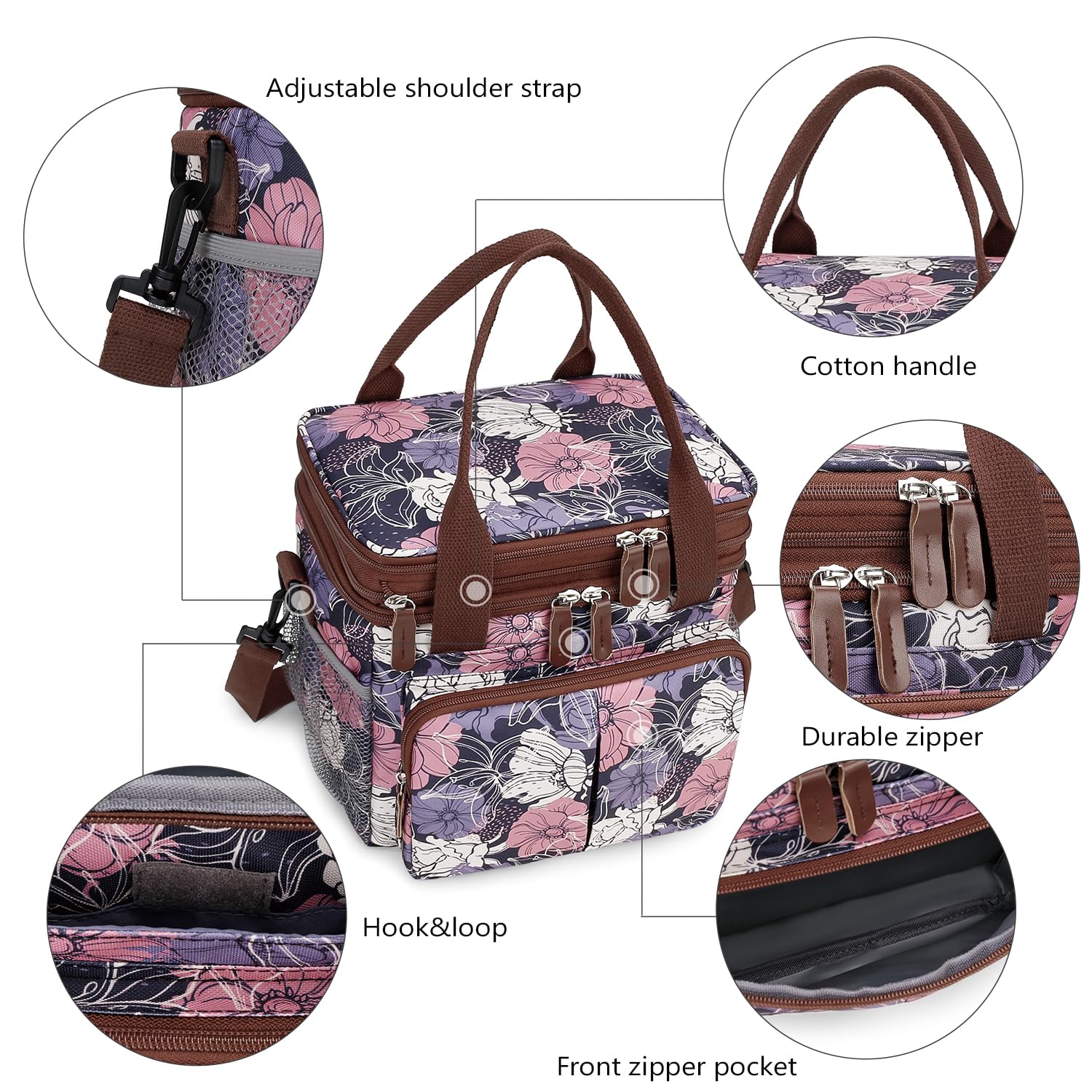 MOV COMPRA Borsa per il pranzo per donne e uomini, a doppia piattaforma, espandibile, grande, a prova di perdite, borsa termica per il pranzo
