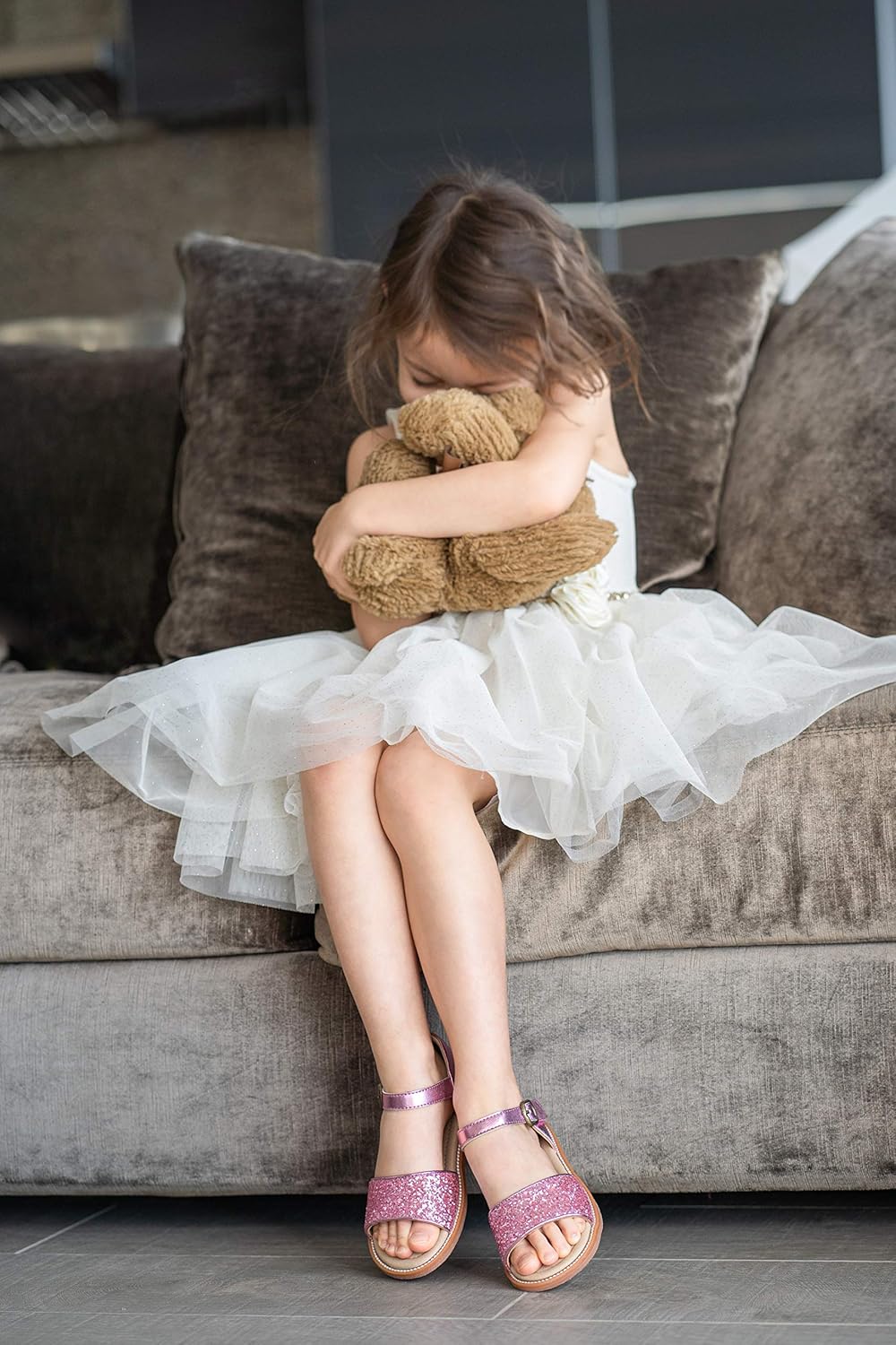 Otter MOMO Girls Open Toe Princess Flat Sandals with Comfort Sole Summer Sandals - Image 9