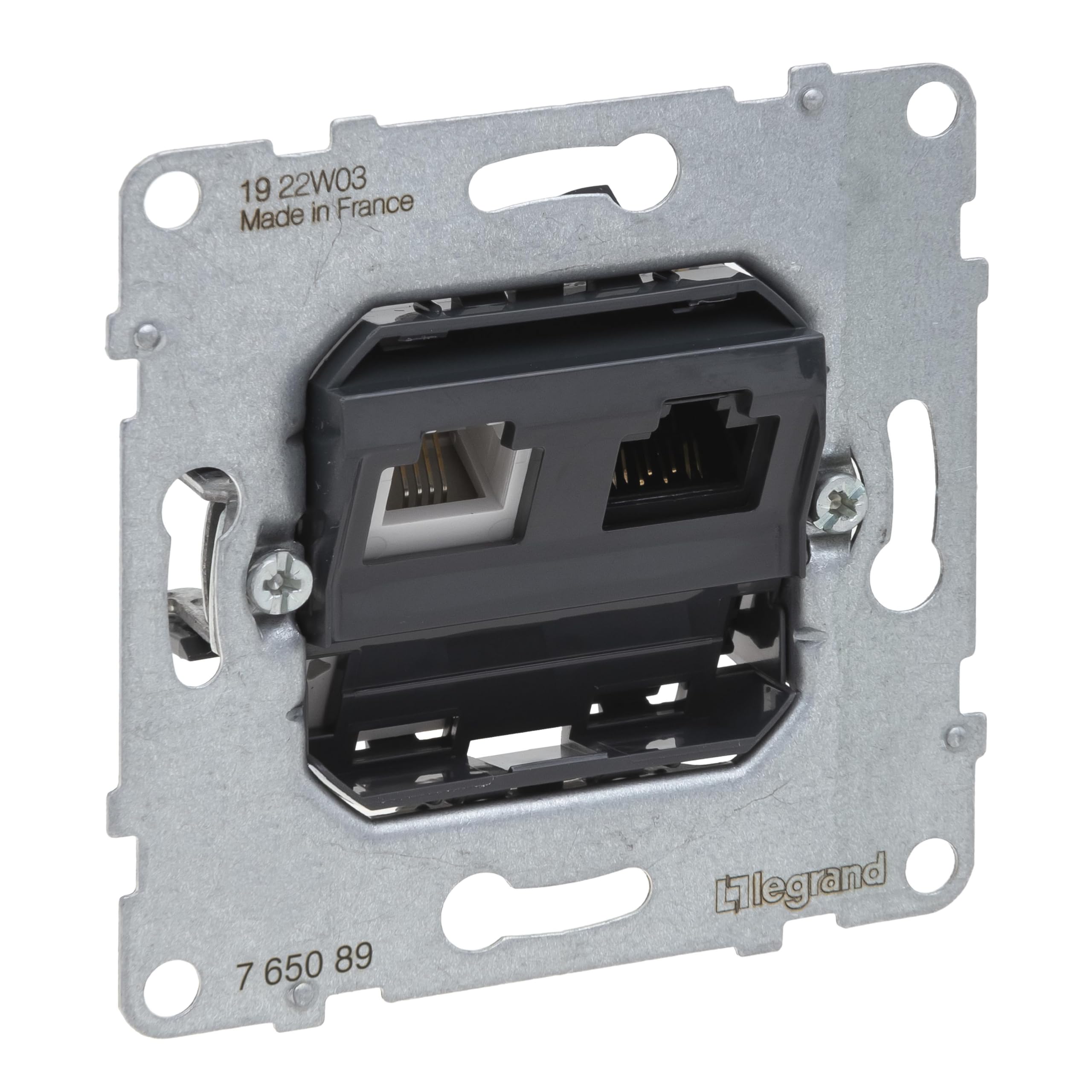 LEGRAND, SEANO Data Socket RJ11 + RJ45 CAT. 6 UTP, Insert, Combination Socket with RJ11 Connection for Telephone and Data Connection (RJ45, Cat 6, UTP), 765089