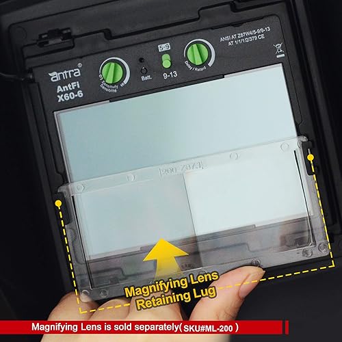 Miniatura 6 de Casco de soldadura de oscurecimiento automático, amplio rango de cobertura 45-99-13, diseñado para TIG MIGMAG MMA molienda de plasma, energía dual