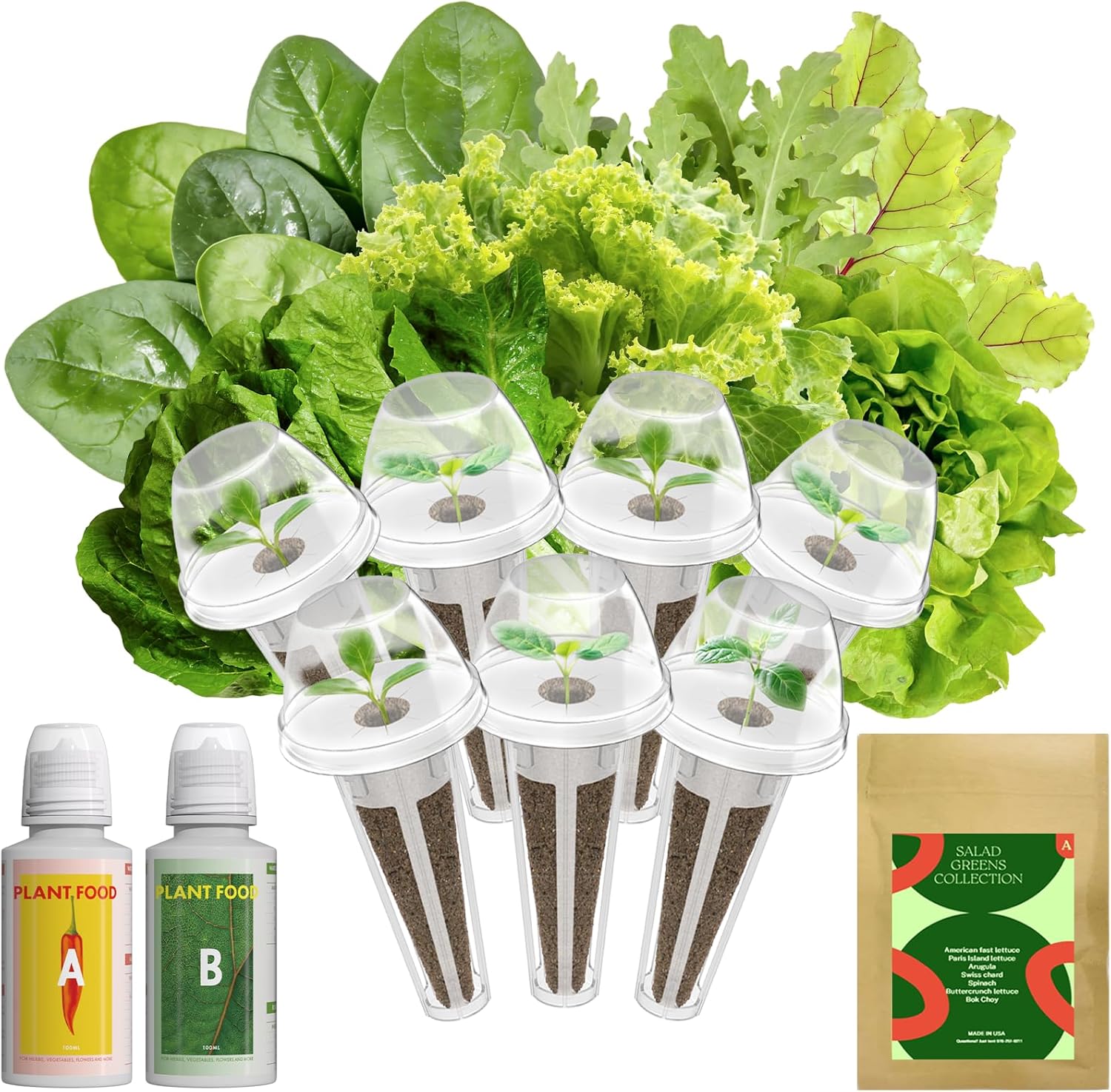 Inbloom 7-Pods Salad Greens - In-Depth Review 2 Inbloom 7-Pods Salad Greens Seed Pod Kit for AeroGarden, Ahopegarden, Gardencube Hydroponic Garden with Spinach, Buttercrunch, Paris & American Lettuce, Swiss Chard, Arugula, Bok Choy - 350 Seeds
