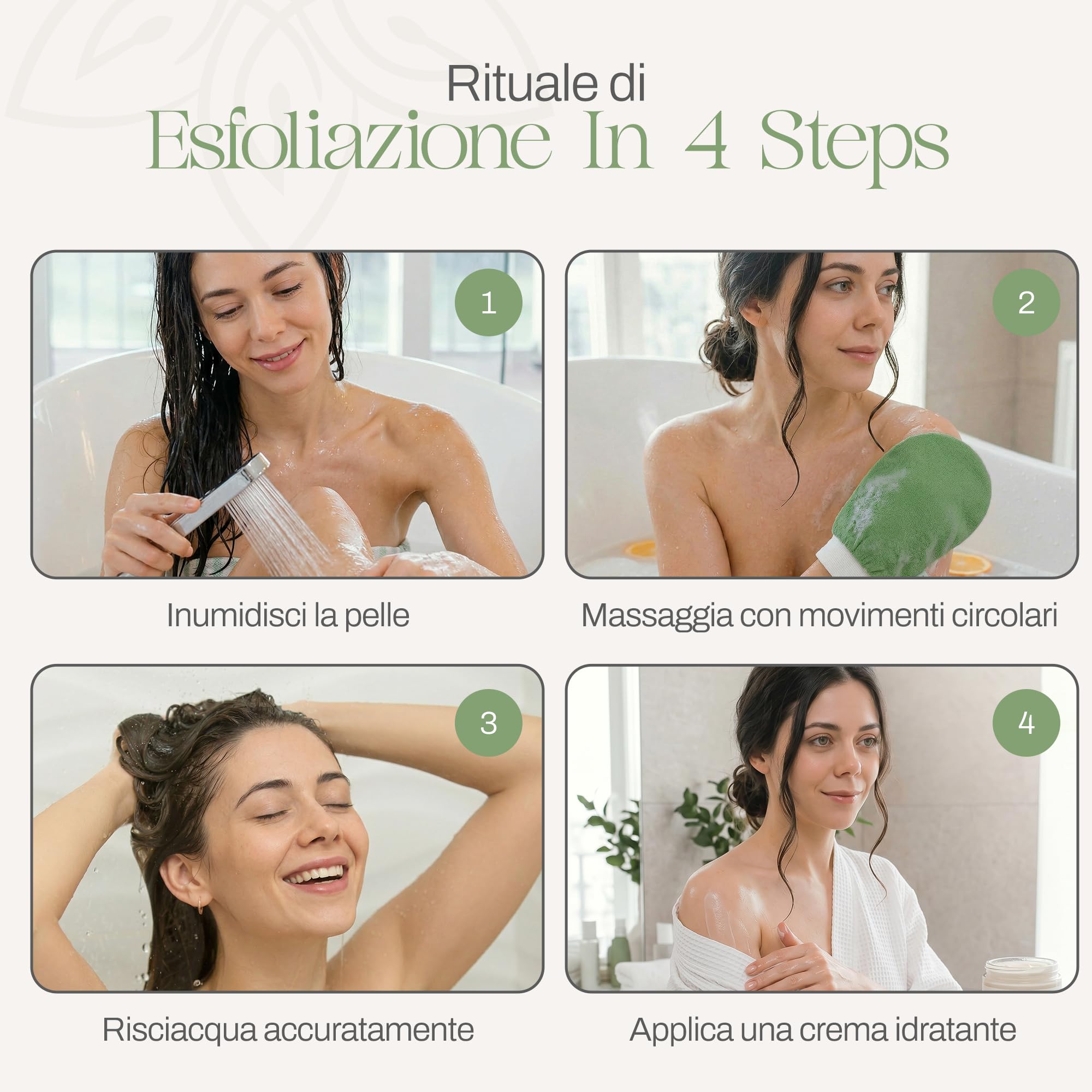 Guanto Kessa Delicato 150D Esfoliante Corpo 100% Viscosa Origine Naturale Hammam Scrub Pelle Sensibile Confezione Elegante