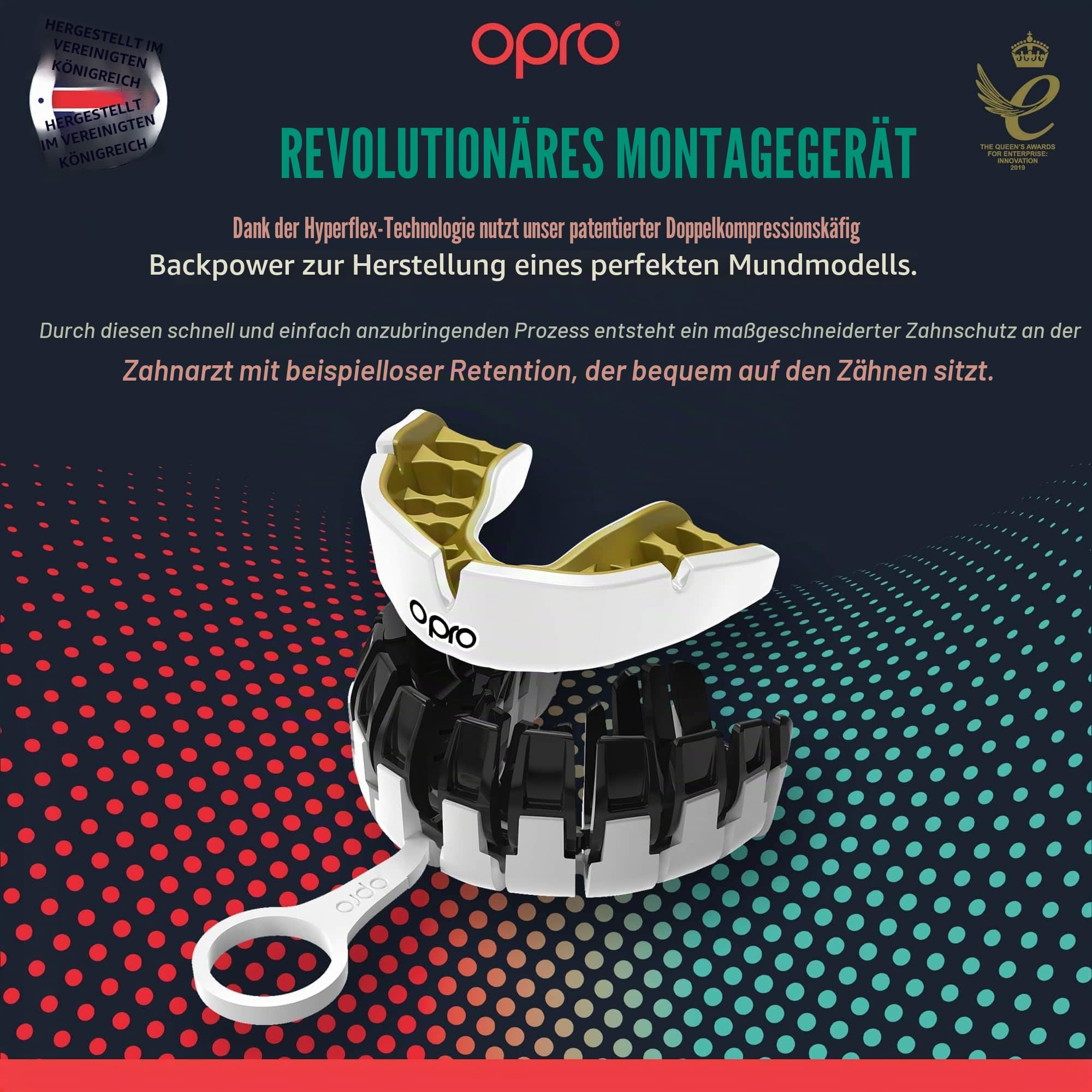 Opro Instant Fit Mundschutz, Zahnschutz, revolutionäre Anpassungstechnologie, Schutz und Griffigkeit, für American Football, Wrestling, Boxen, Hockey