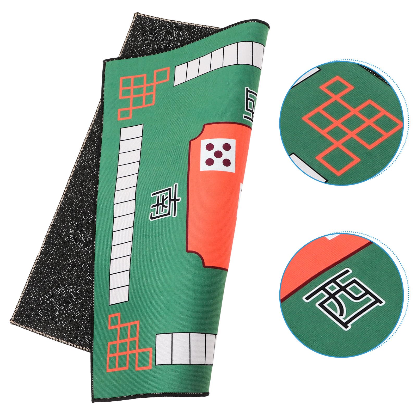 Tapete Cuadrado para Mesa de Dominó y Juegos de Mesa, Antideslizante de Goma Verde, Decorativo y Lavable para Uso en Interiores