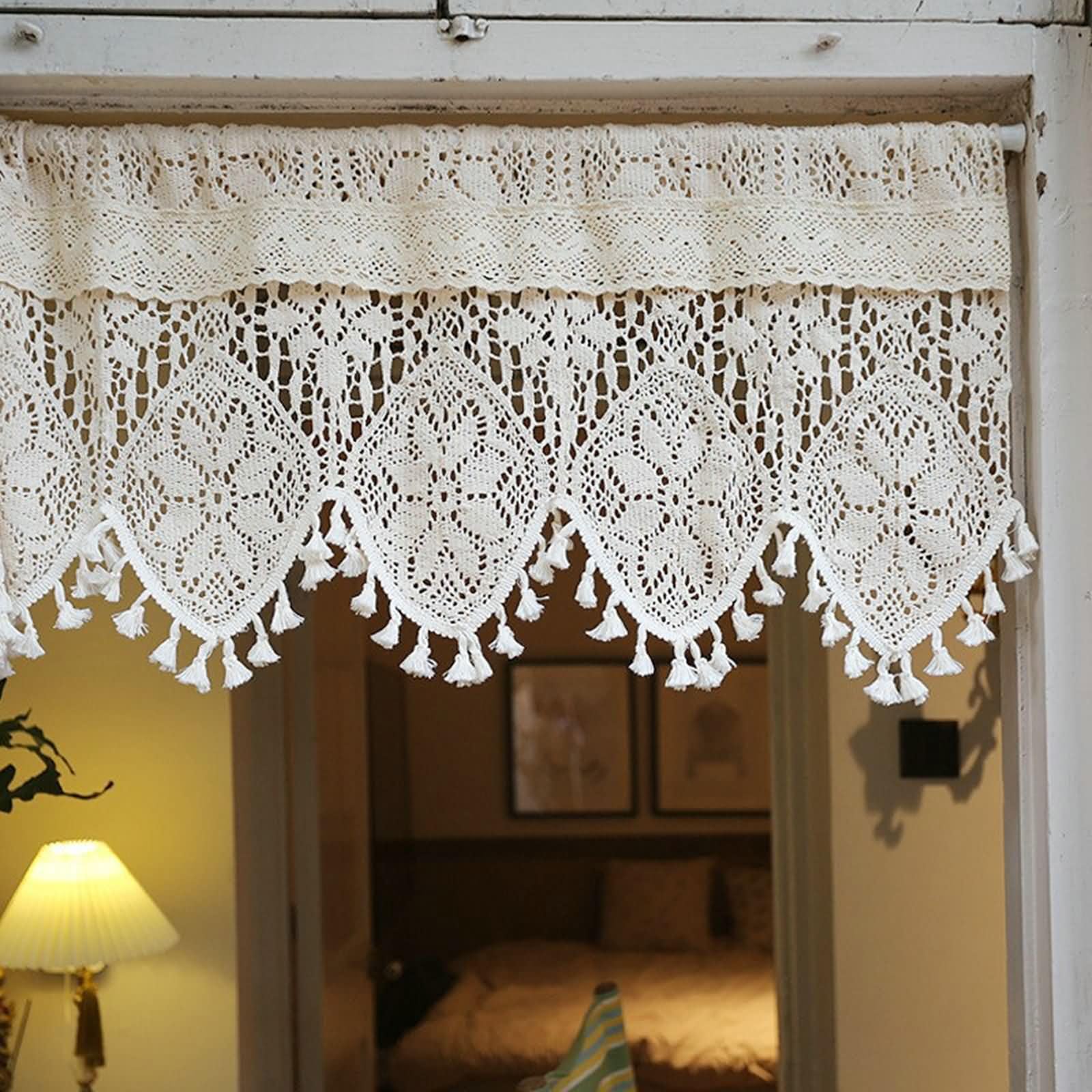 Falbana kuchenna na okno 40 cm długość 1 panel kieszeń na pręt