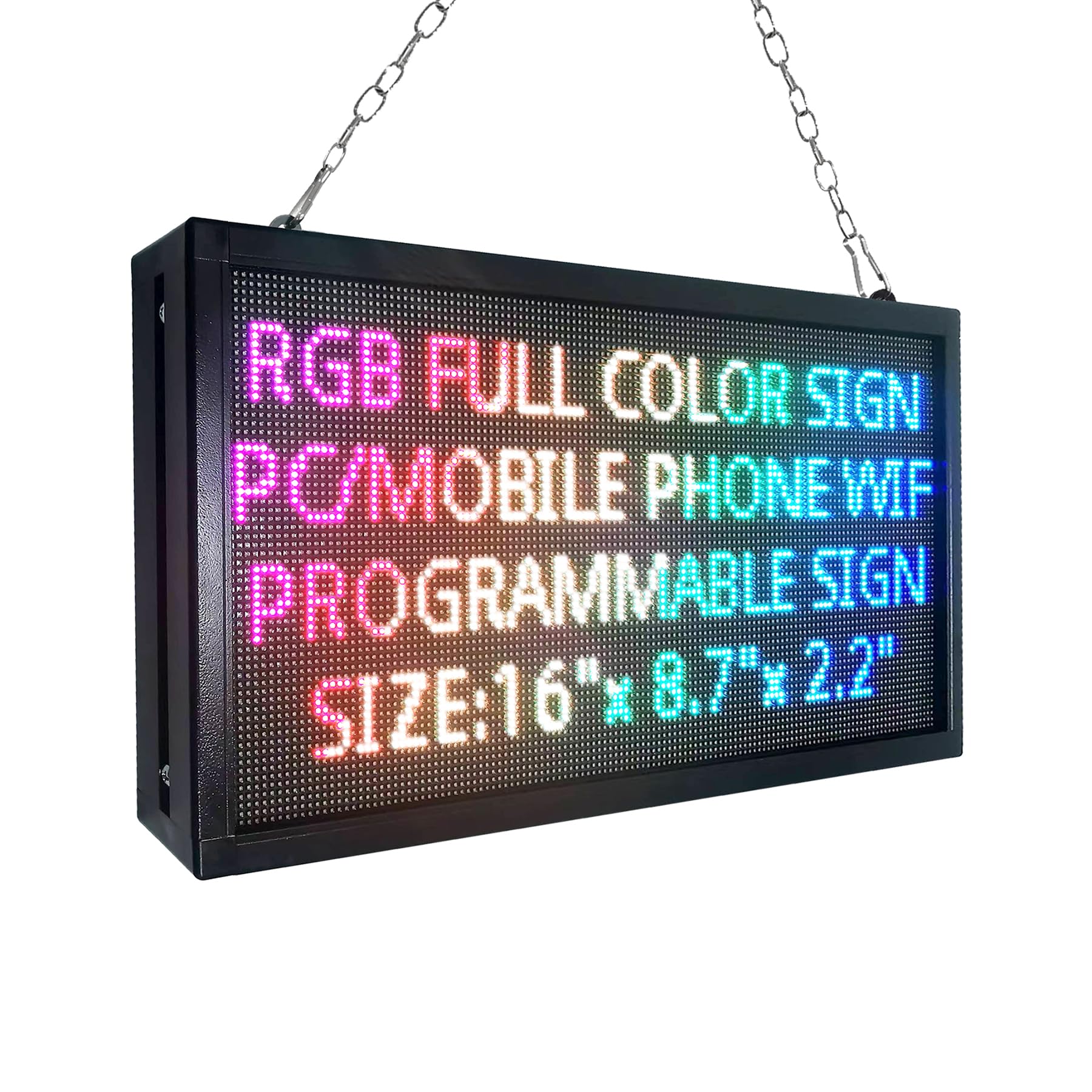 P3 Indoor Programmable LED Sign 16"x8.7" with WiFi Scrolling Message Board Full Color HD Display for Retail Store & Office ?