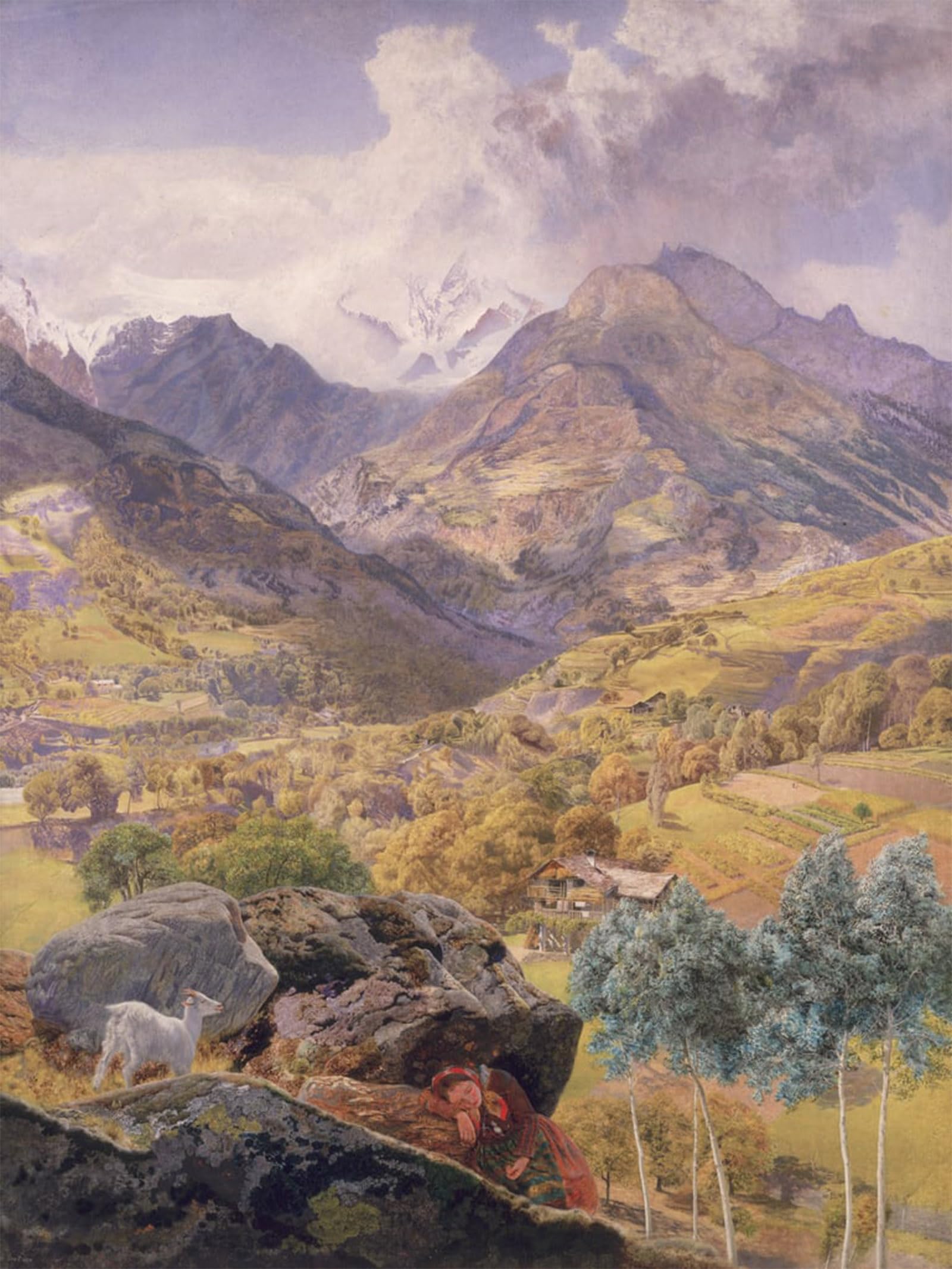 ARTXLXXBN Famous Art Print Poster Vintage Wall Art the Val D'aosta by Brett Canvas Art Poster for Home Decor 60x90cm
