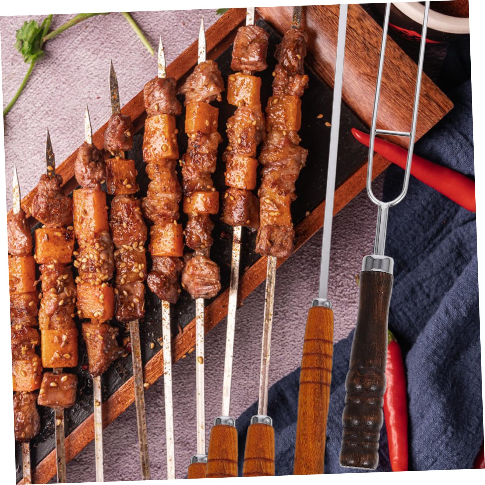 BonFeu Spiedini per barbecue, con motore opzionale, set di girarrosti, in acciaio inox, accessori BonFeu, perfetti per pollame, 11,5 x 22 x 77 cm