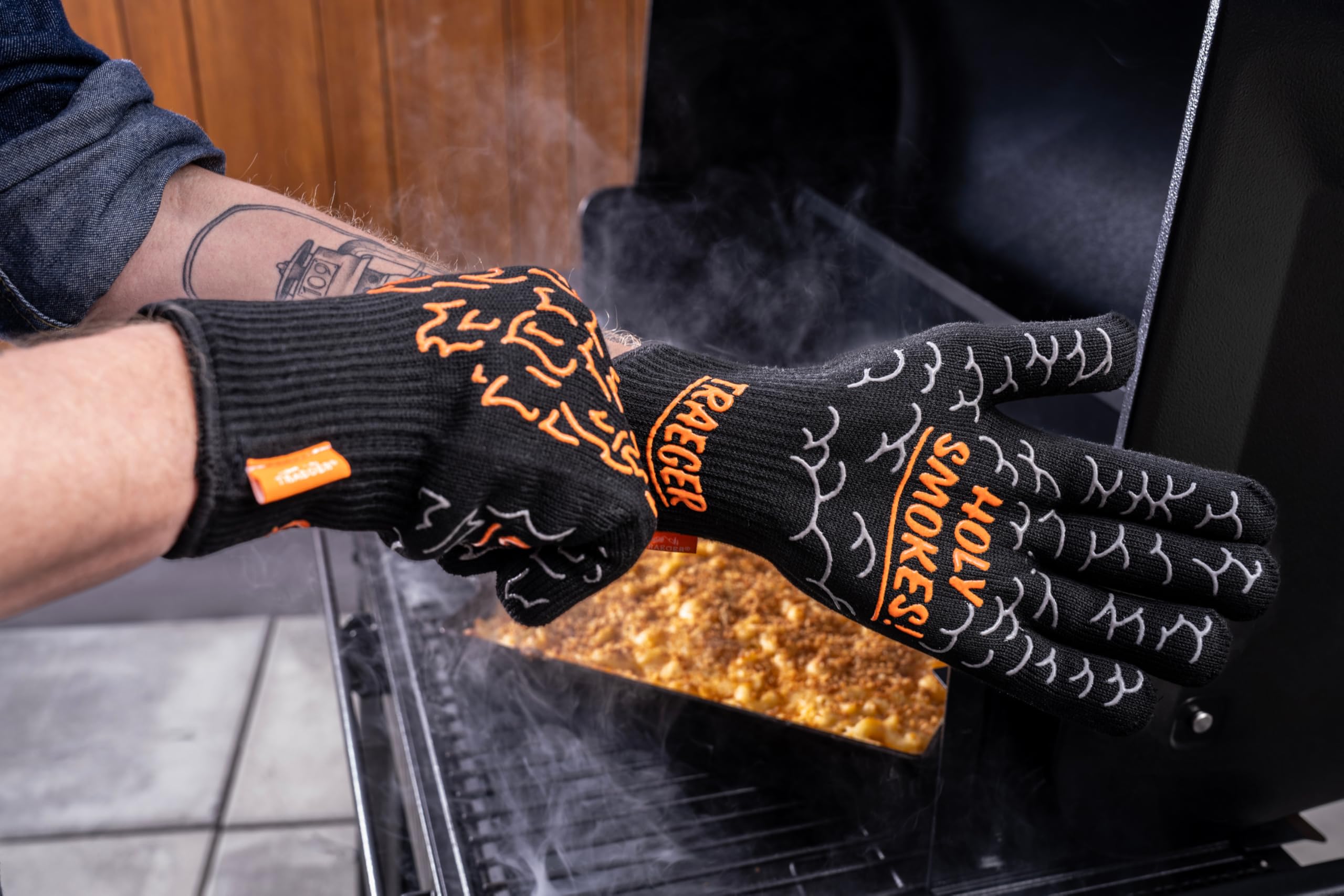Traeger Gants de Four résistants à la Chaleur avec poignée en Silicone pour Barbecue, pâtisserie, Cuisine, sonde Chaude – Taille Unique