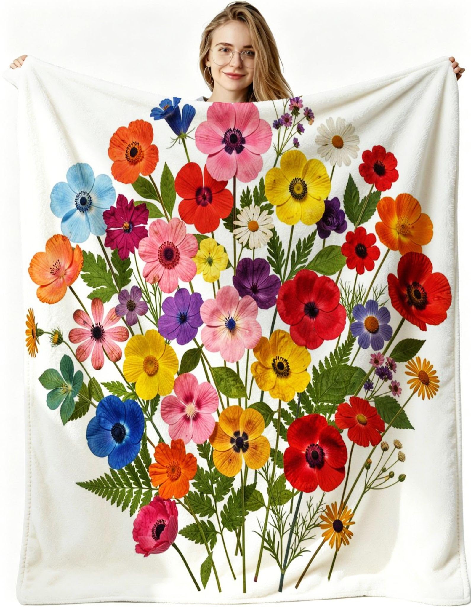 Manta Entretiempo Grande, Flores de Colores, 220x240 cm, AQ8885