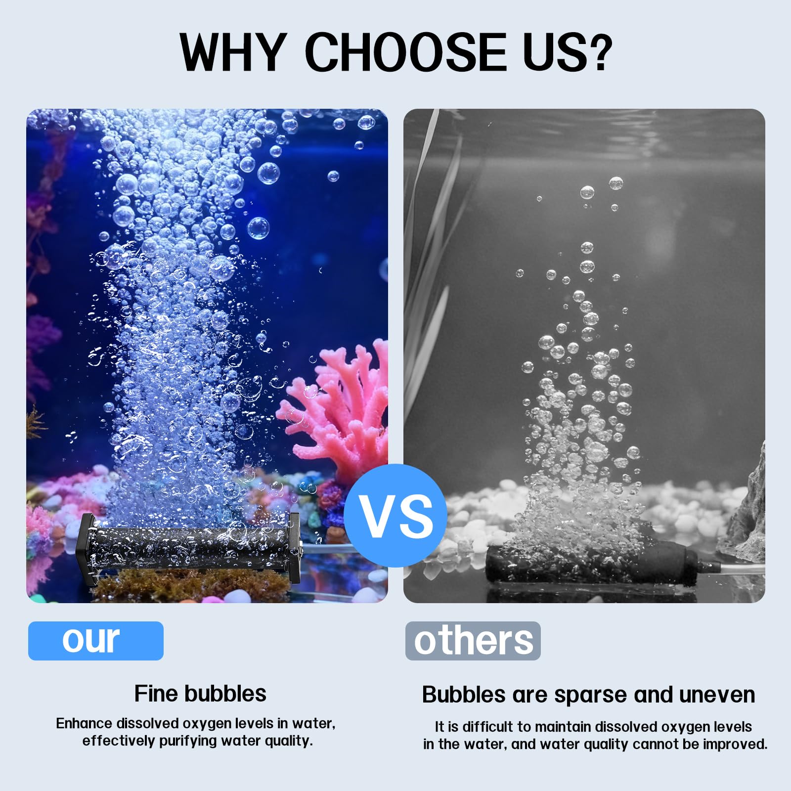 Sprudelstein für Aquarium Groß 20 cm, Aquarium Luftstein Lang, Luftstein Teich Groß, Teichbelüfter Zubehör für Gelösten Sauerstoff, für Teichgarten-Kreislaufsysteme und Große Fischbecken