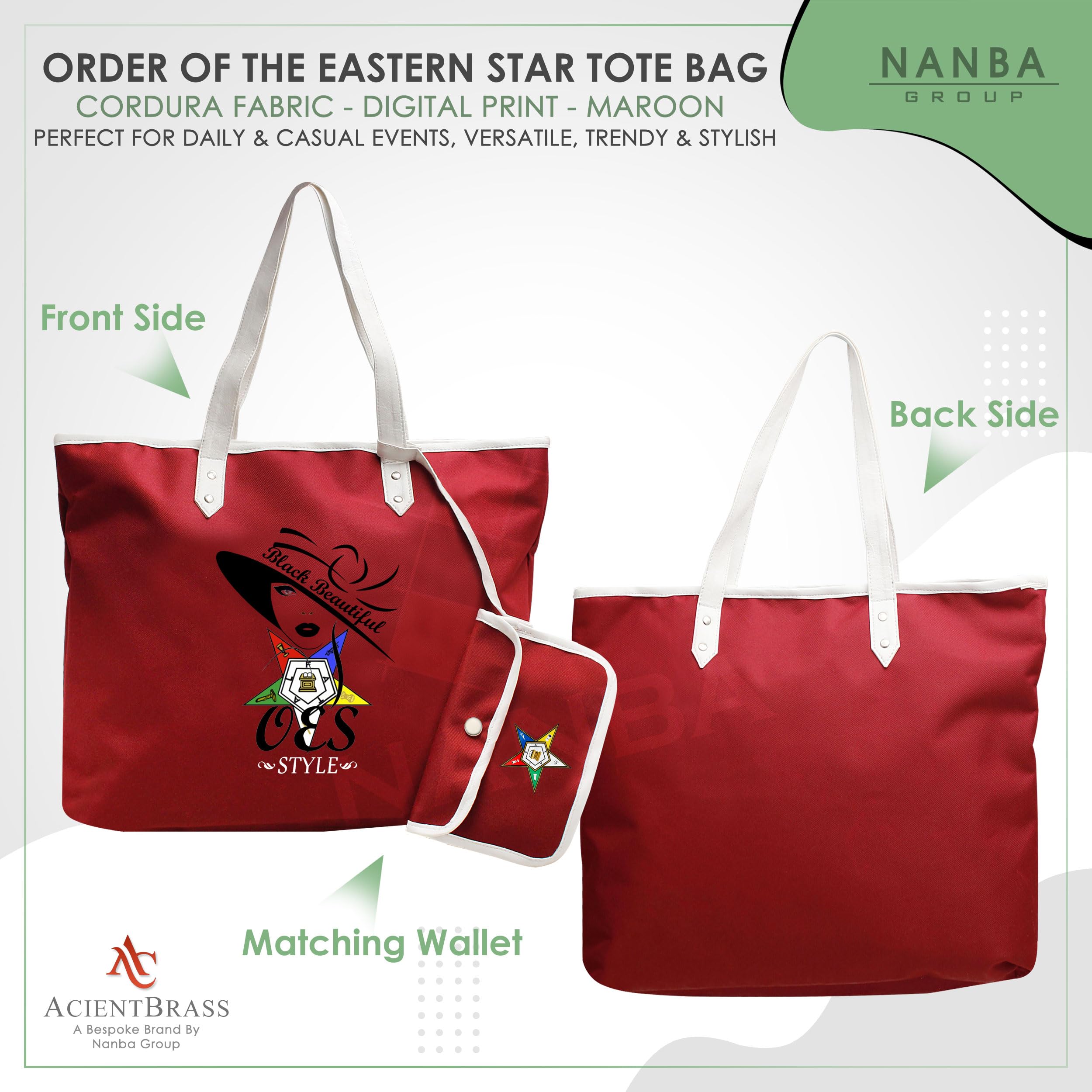Order of the Eastern Star OES Tote Bag with Matching Wallet
