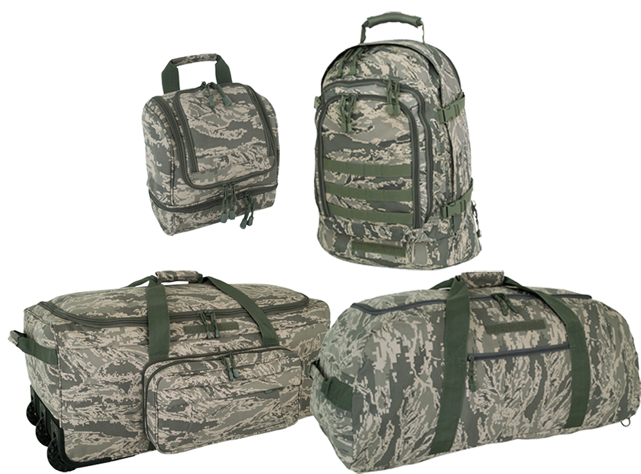 Buy Air Force ABU 4 Piece Travel Kit Deployment Bag, 3 Day Packpack, Giant Duffle & Shave Kit