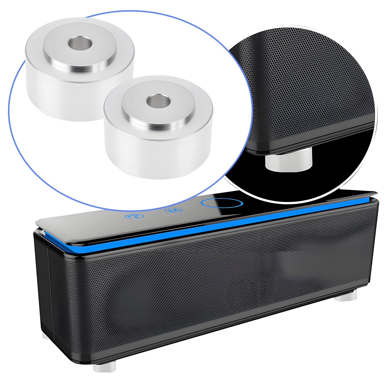 4 Amortisseurs de Vibrations pour Haut-parleurs (2 X 1 Cm) pour Absorption des Chocs Et Isolation des équipements de Haut-parleurs