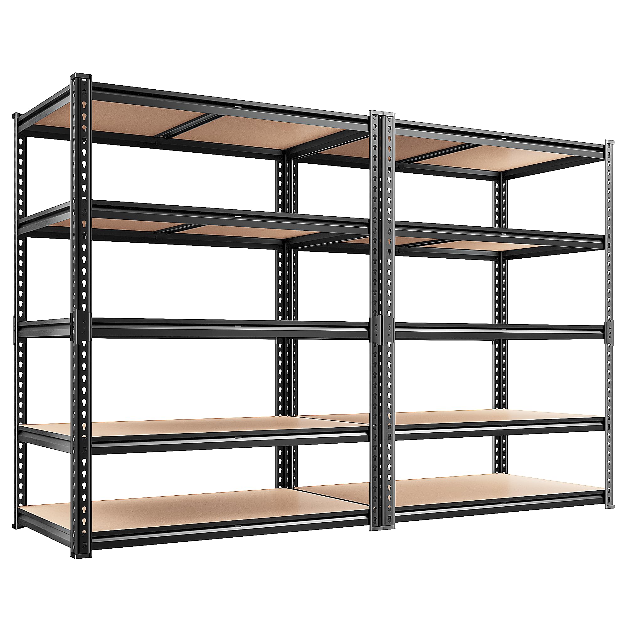 2200LBS Storage Shelves 5 Tier Garage Shelving Heavy Duty, Adjustable Metal Shelving Unit, Garage Shelves for Basement, Warehouse, Pantry, Closet, Kitchen 72" H x 35.55" W x 16" D, 2 Pack | Heavy Duty, Adjustable, 2020LBS Capacity, Garage, Pantry, Closet