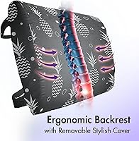 Vista 2 de Ambesonne Almohada lumbar tropical de apoyo de espalda, piñas monocromáticas con diseño abstracto en zigzag sobre un fondo de escala de grises