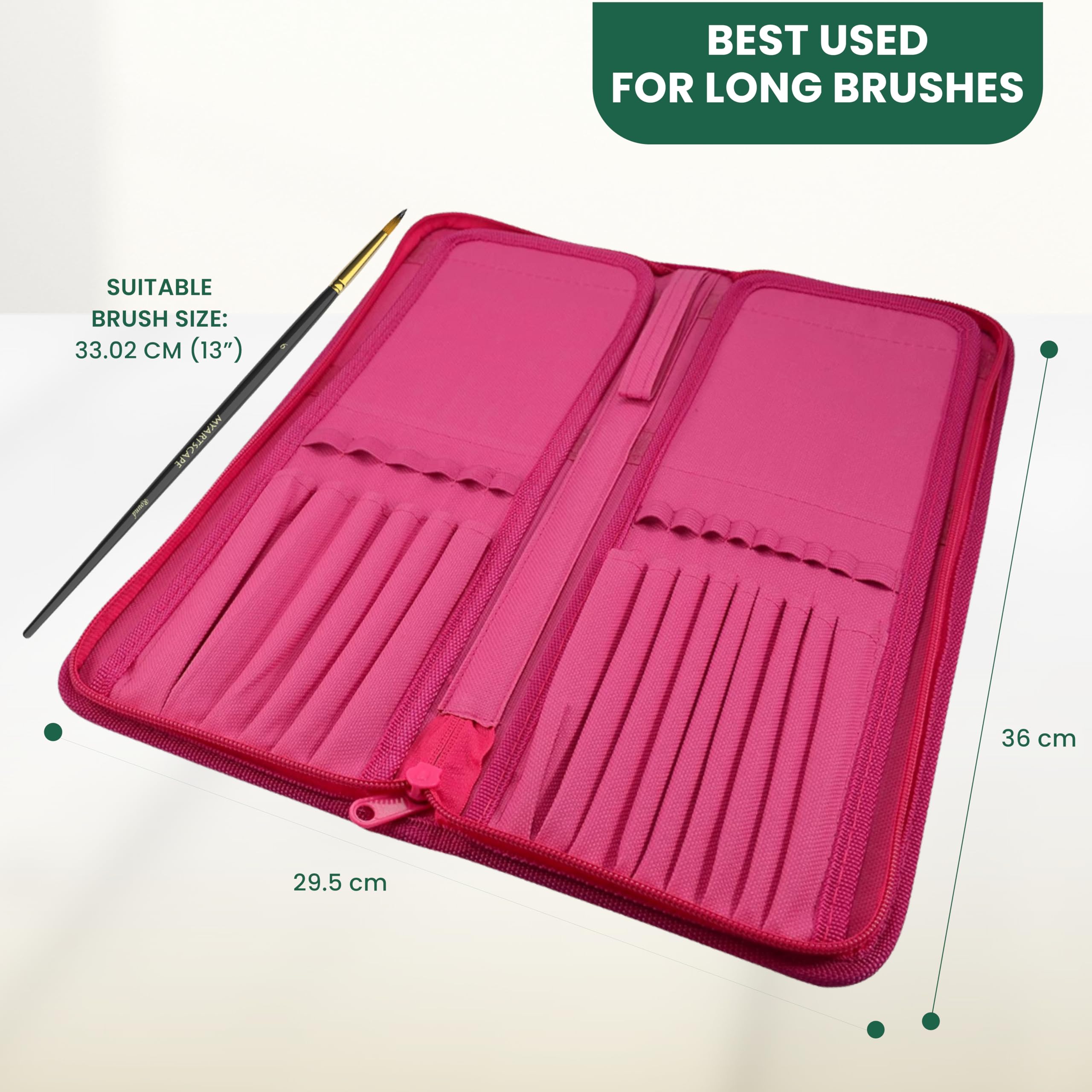 MyArtscape Paint Brush Holder, Purple Organizer For 15 Short Handle Brushes