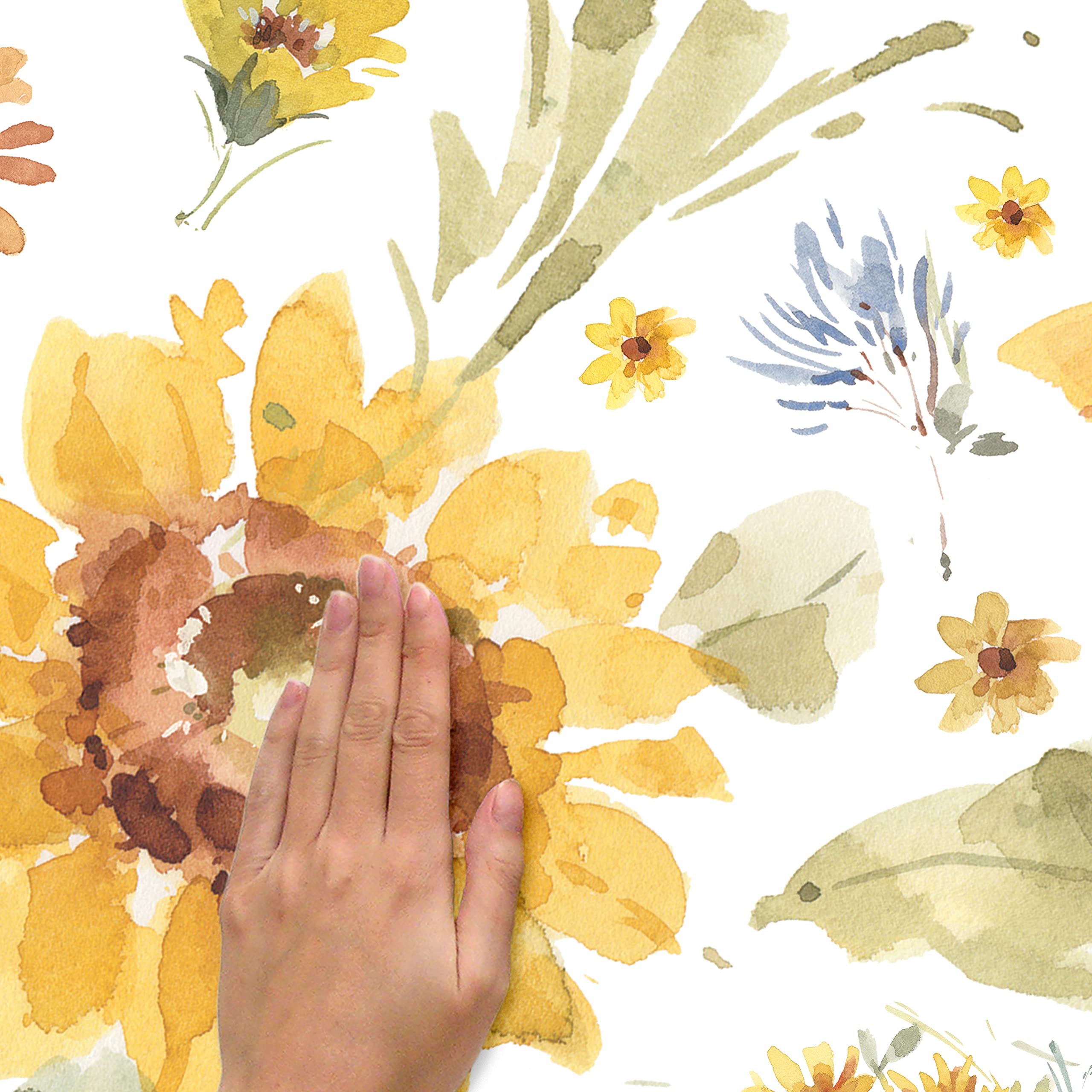 RoomMates RMK5159GM Lisa Audit Sunflower Peel and Stick Giant Wall Decals, Yellow, Green, Red, Brown - Image 3
