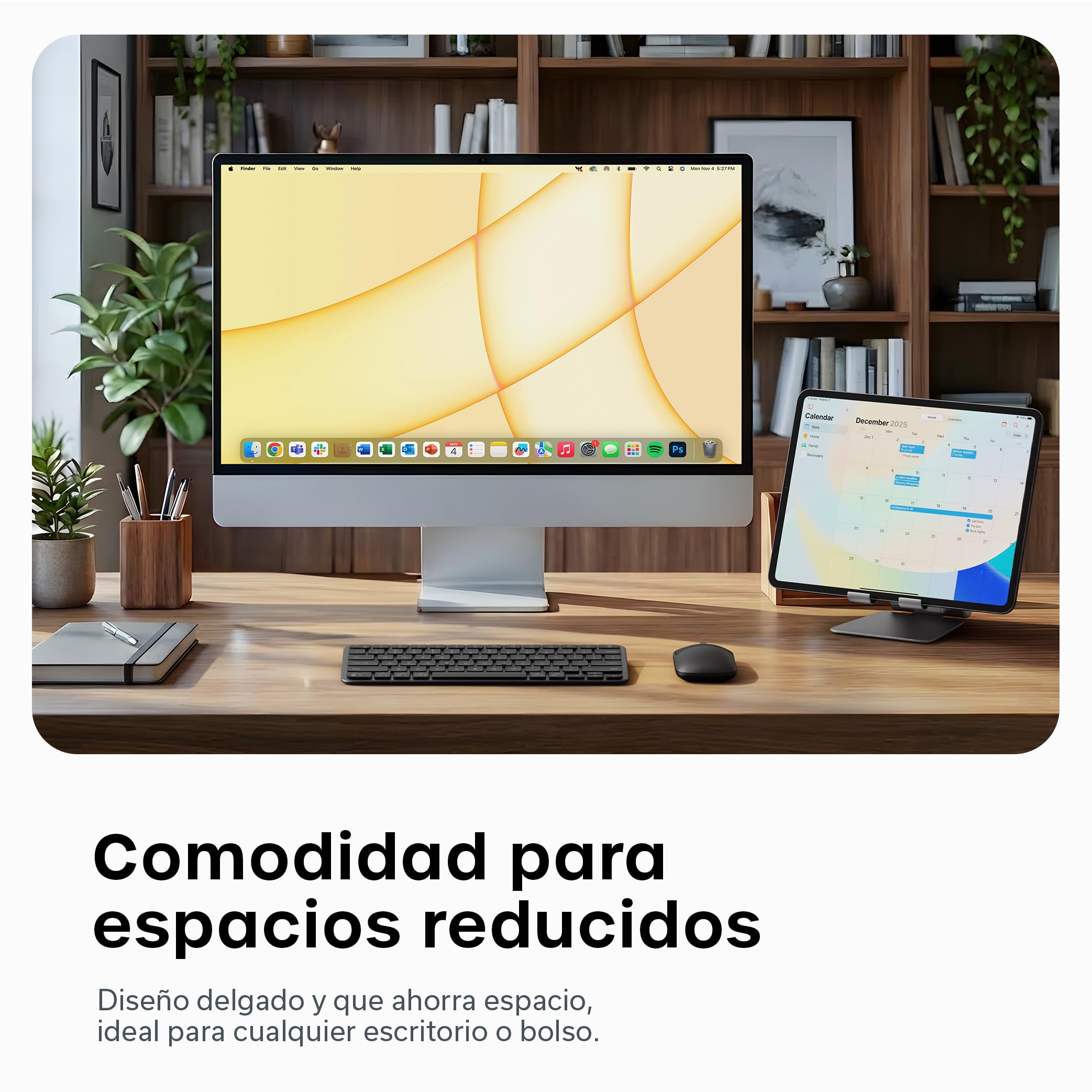 SATECHI Teclado Inalámbrico Slim EX1, Distribución 𝗤𝗪𝗘𝗥𝗧𝗬 𝗨𝗦, Bluetooth Multi-Dispositivo 4 en 1, Conexión 2,4 GHz, Recargable USB-C para Mac, Windows y Android – Negro Espacial