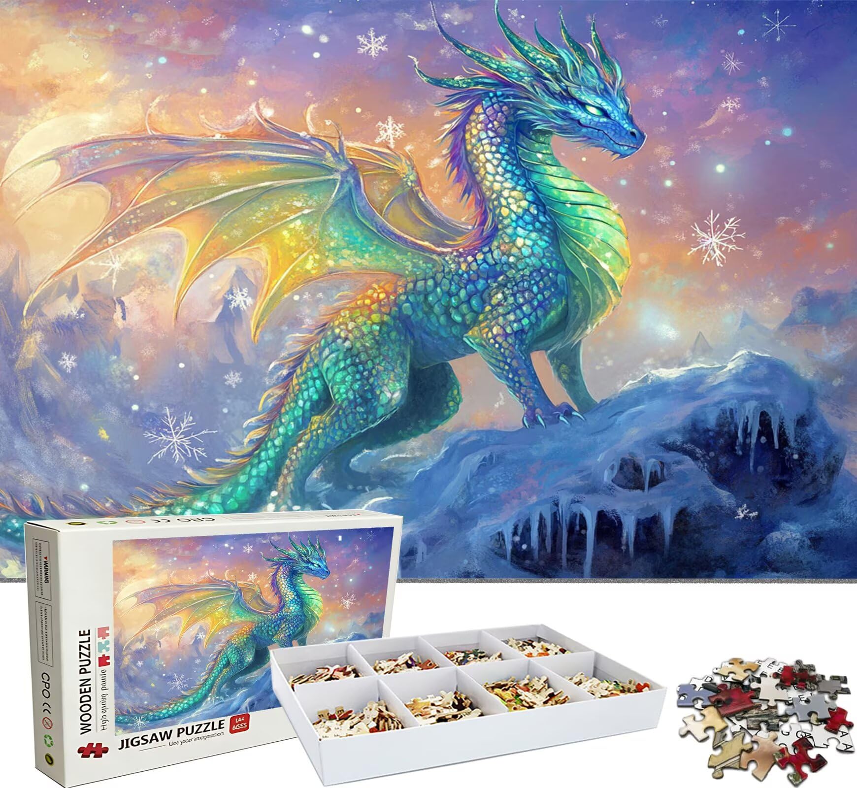 Puzzle 6000 elementów, drewniane puzzle dla dorosłych marzenie smoki Impossible klasyczne puzzle Jigsaw Puzzle 179,5 x 105,5 cm, gra rodzinna, puzzle redukujące stres, gra myśląca, dekoracja domu w0
