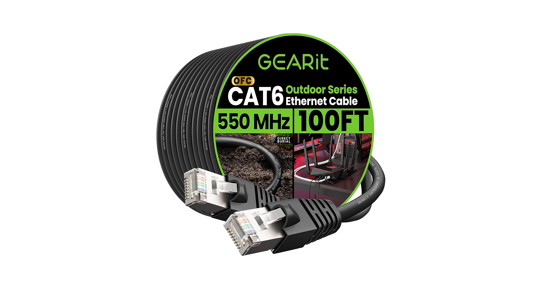 PCケーブル・コネクタ Aicat UTP CAT6 4P DIRECT BURIAL 110M Amazon.com: AiCat Cat6 Ethernet Cable 500ft - 23 AWG, CMR