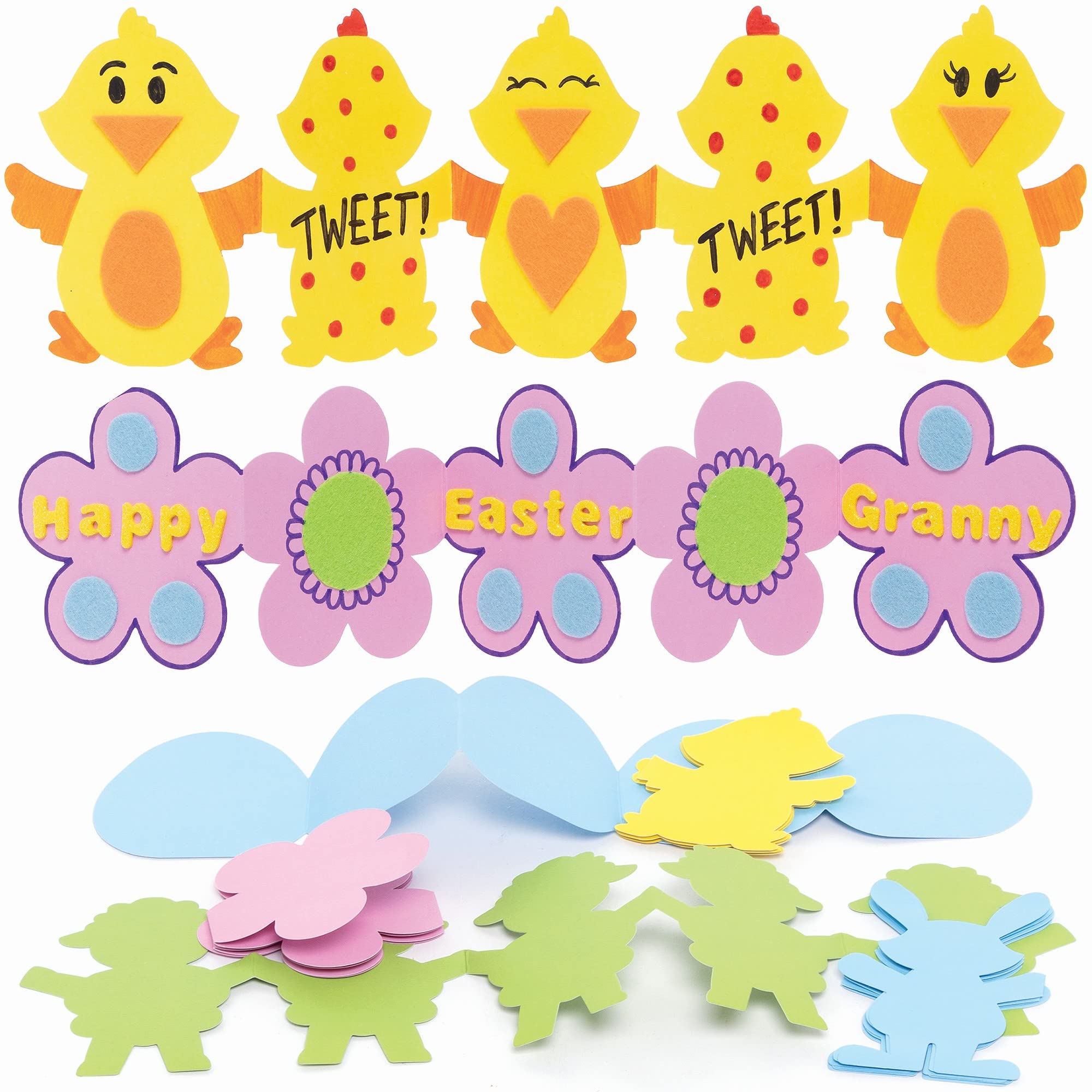 Baker Ross Easter Concertina Pack of 10, Art Supplies for Children Card Making Activities (FC132), Assorted