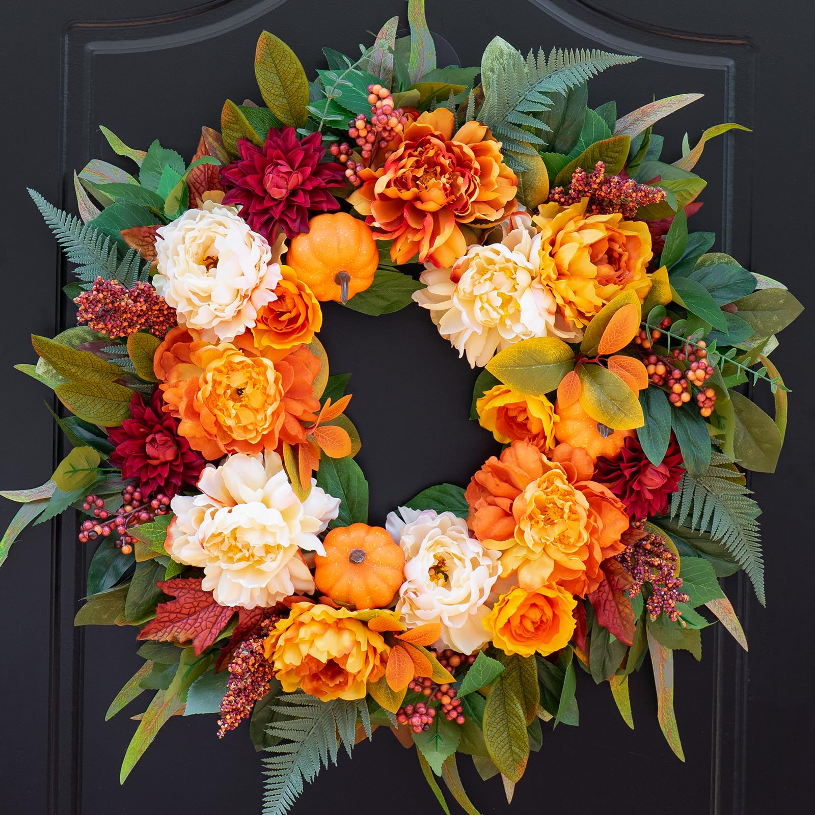 PureCosy 24 Inch Peony Wreath