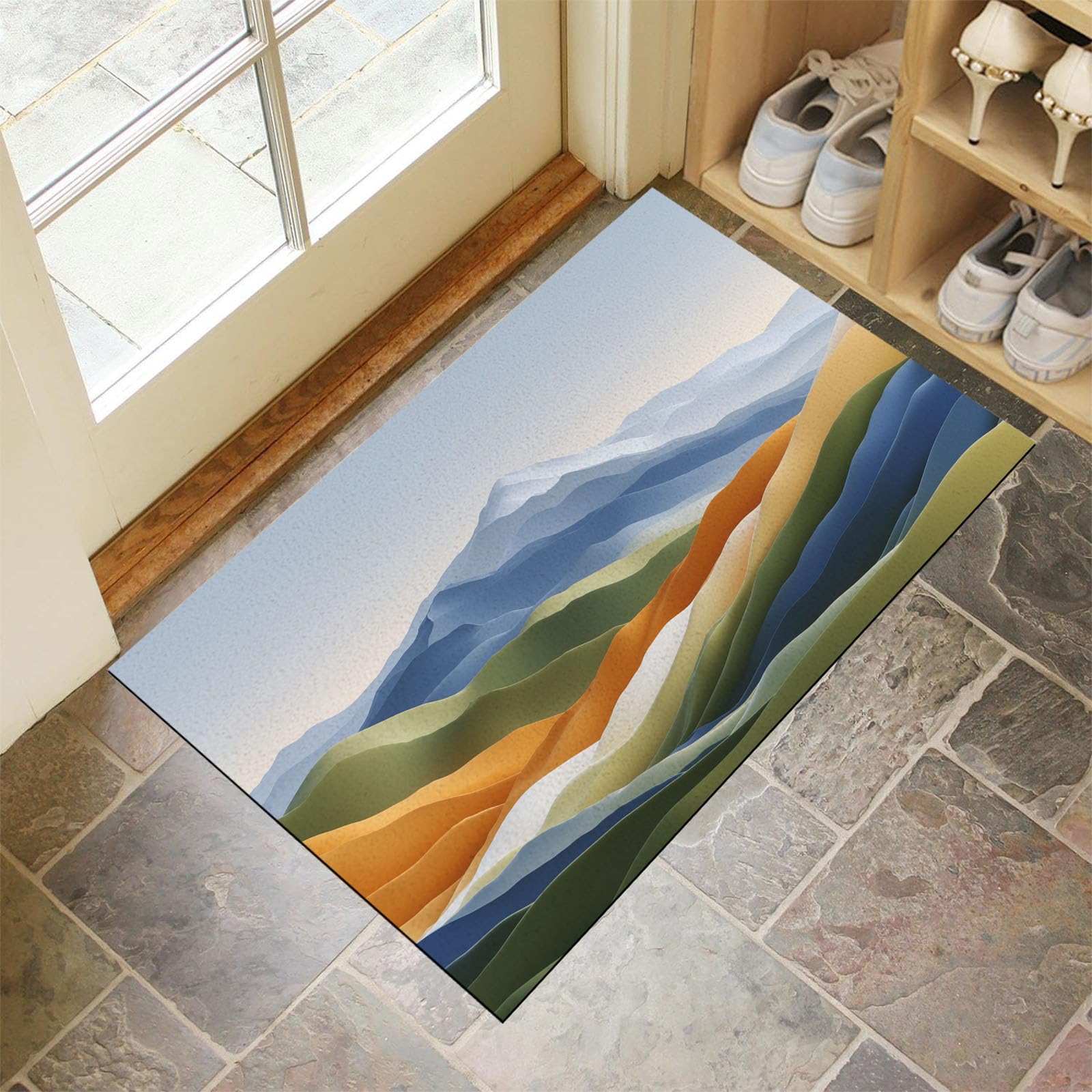 Paillasson d'intérieur 50x80cm lavable en machine pour entrée et cuisine