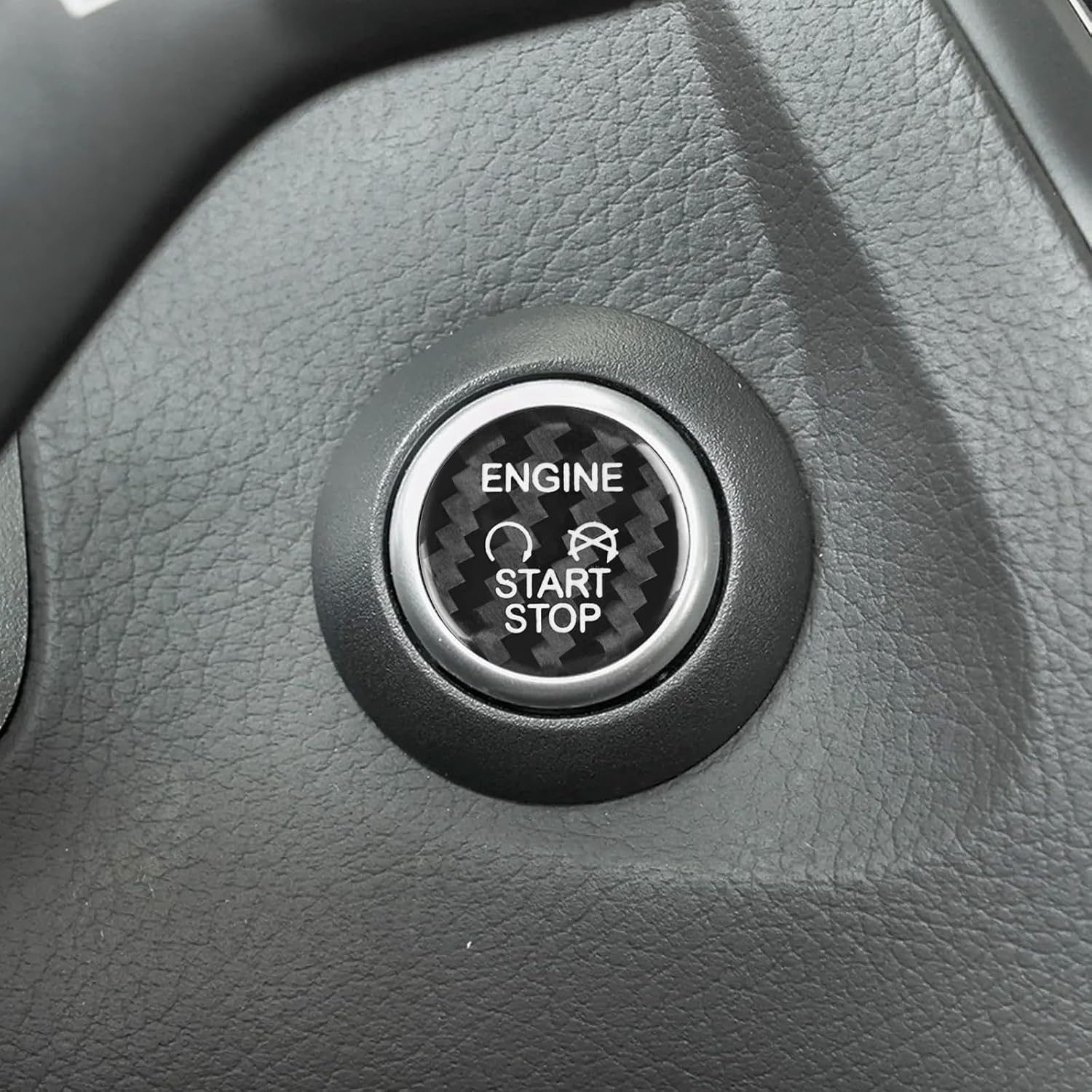 ramuel Compatible with Ford Focus 2013-2018 / Escape 2013-2019 Car Engine Start Stop Button/Ignition Switch Cover Interior Accessories (Black 1PCS)
