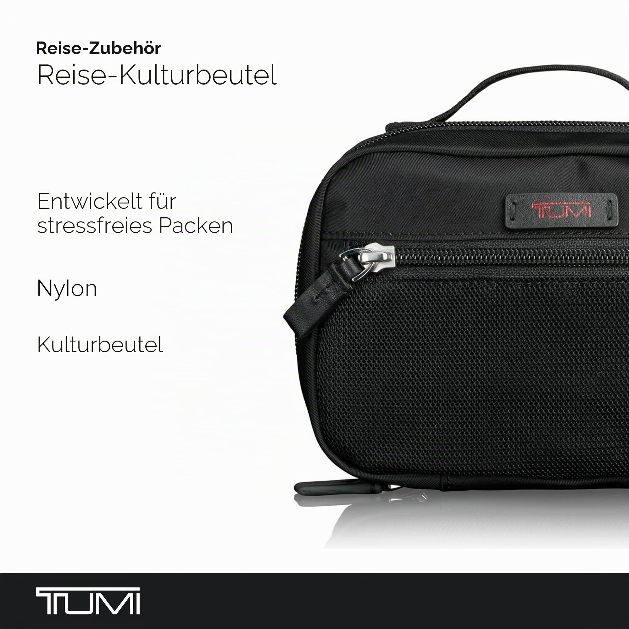 TUMI Gepäckzubehörtasche – Reise-Kulturbeutel für Damen und Herren, Schwarz, Small, Zubehörtasche, klein
