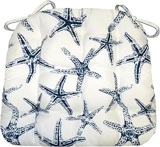 Barnett Home Decor Coastal Dining Chair Cushions - Sea Shore Starfish Na...