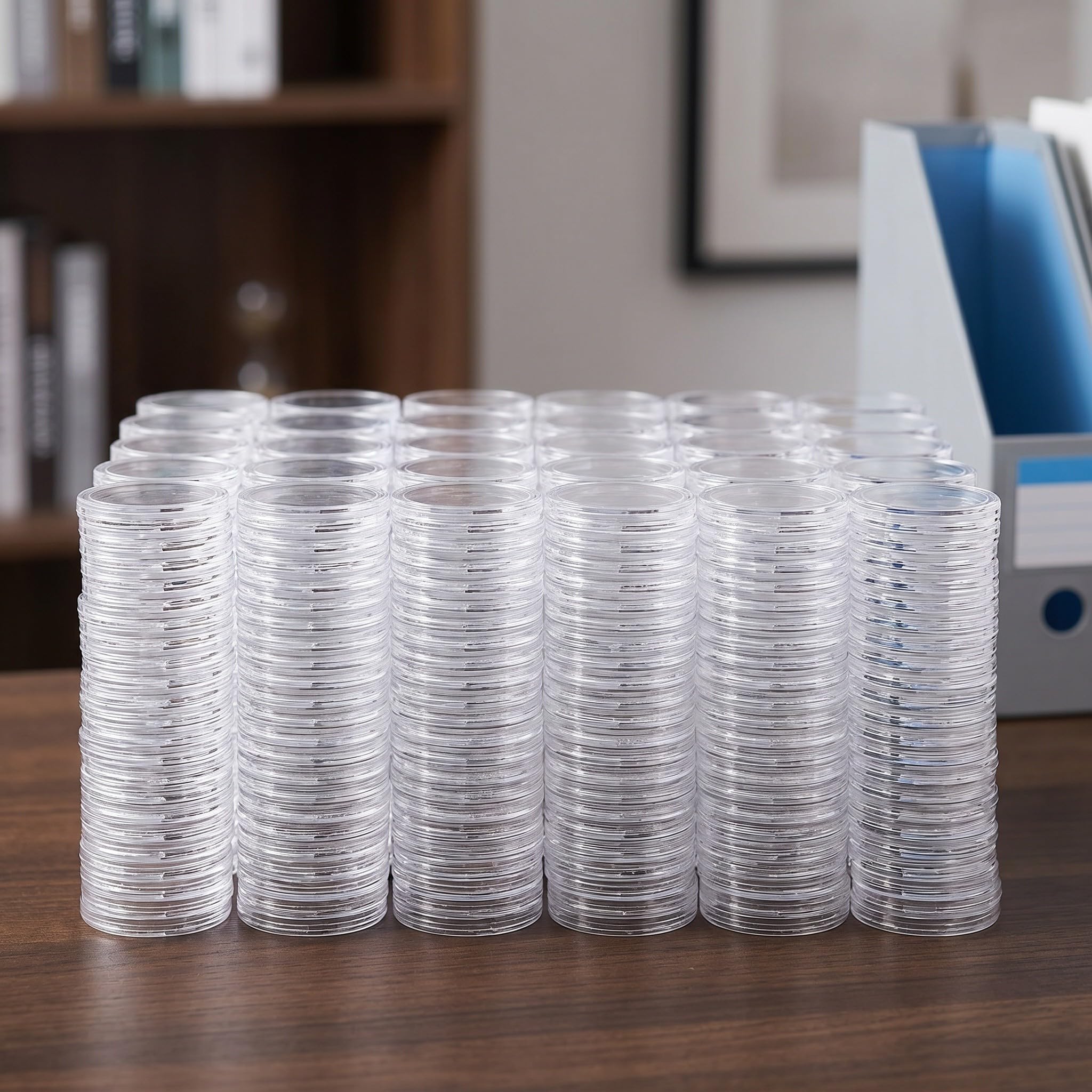 Operitacx 200 cápsulas transparentes para monedas: estuche redondo apilable de 30 mm/1,2'' para guardar monedas de desafío - contenedor para medallas, premios y fichas de juegos para