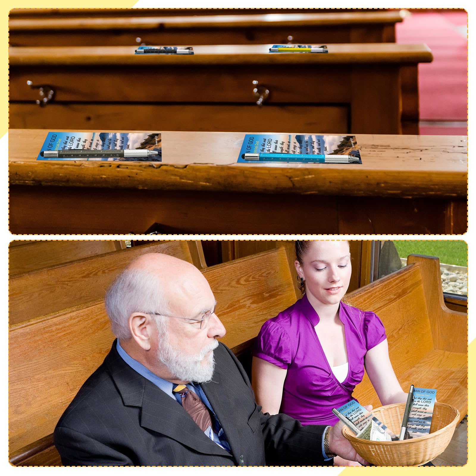 24 Set Christian Multi Tool Pens With Bible Verse Bookmarks - 6 In 1 Utility Pens