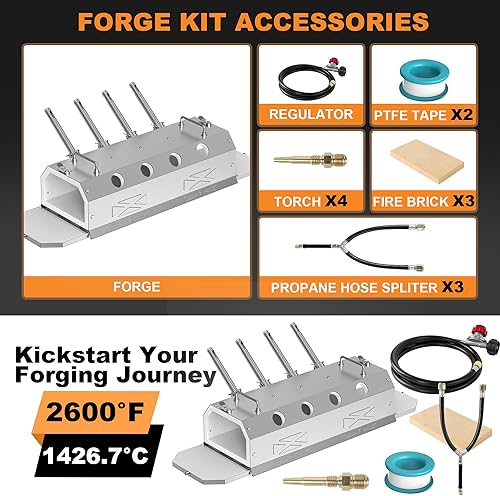 Miniatura 12 de Nelyrho Blacksmith - Kit de iniciación de forja, hecho de acero inoxidable, con solicitador 30PSL, para herrería y fabricación de cuchillos