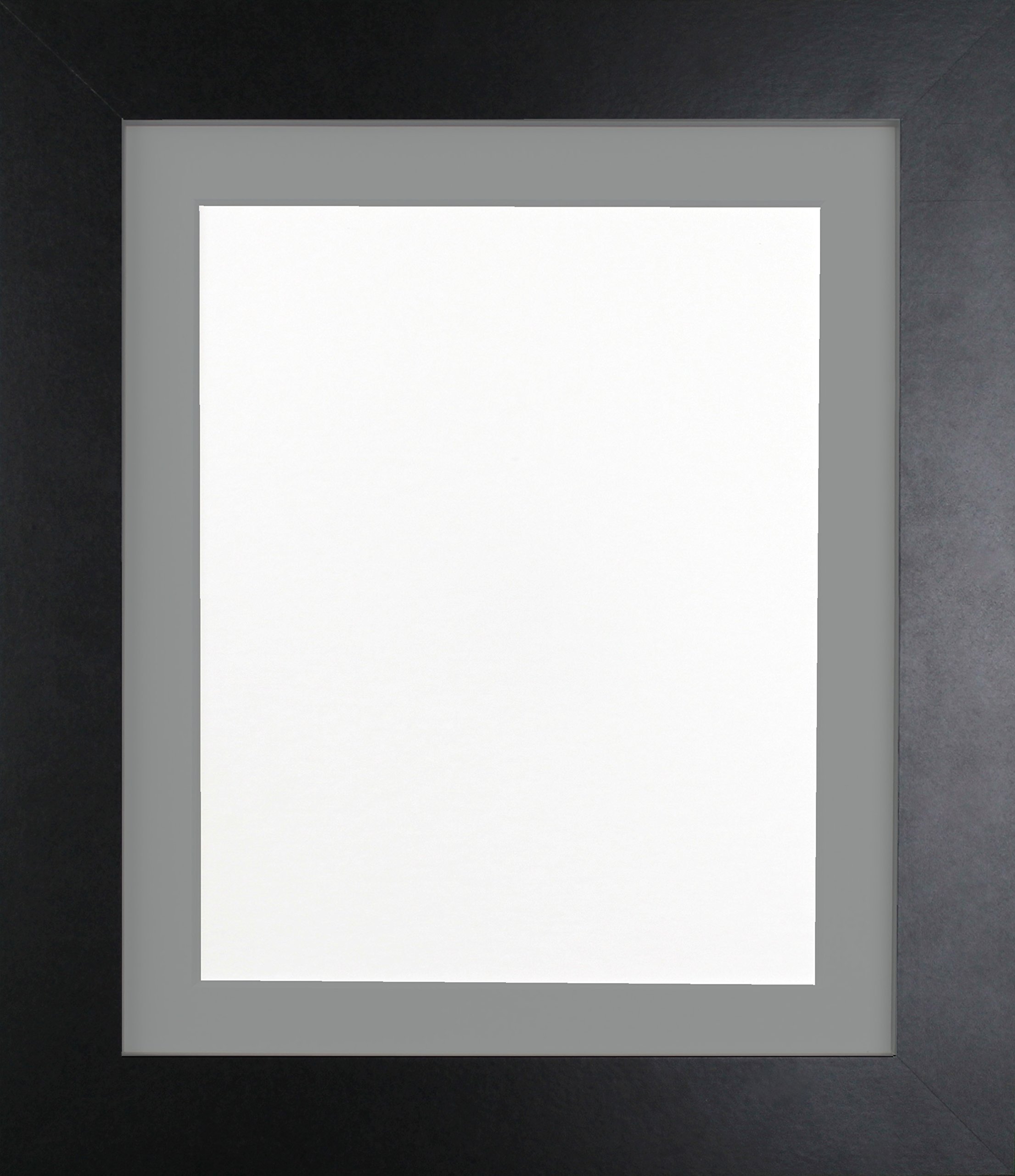 FRAMES BY POST 39mm Black Photo Picture Poster Frame with Dark Grey Mount 40 x 40cm For Pic Size 30 x 30cm — image 1