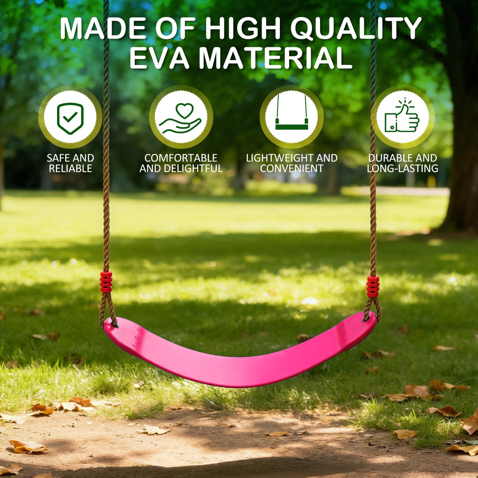 EXTSUD Altalena elastica per bambini, colore EVA, morbida, altalena a U, portata fino a circa 150 kg, parco giochi per esterni, altalena (Eva rosa)