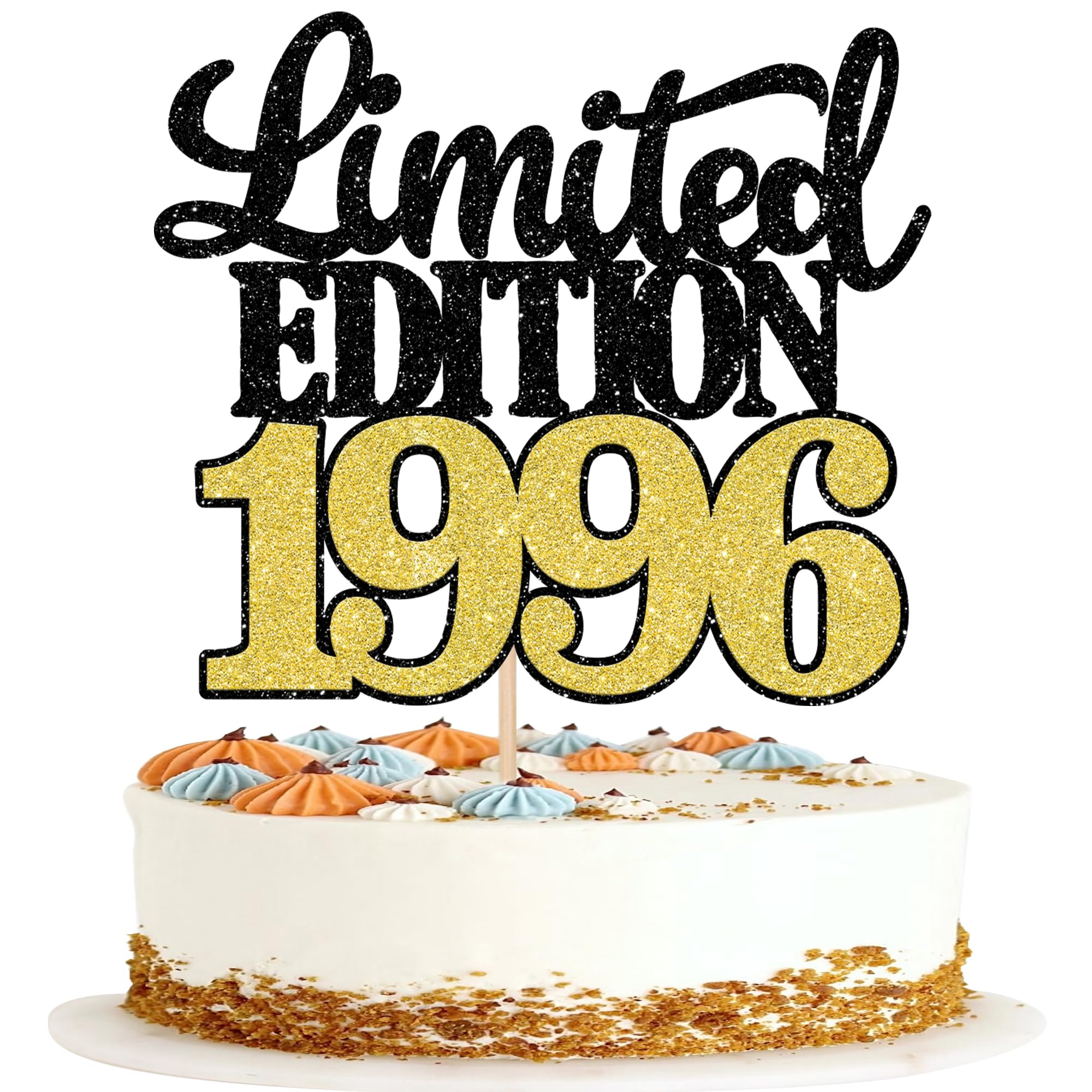 1 Stück Limited Edition 1996 Tortendeko Glitzer 30th Glitzer Kuchen Deko Prost auf 30 Jahre 30 & Fabelhaft Cake Topper für Männer und Frauen Geburtstag Party Kuchen Dekoration Schwarz Gold