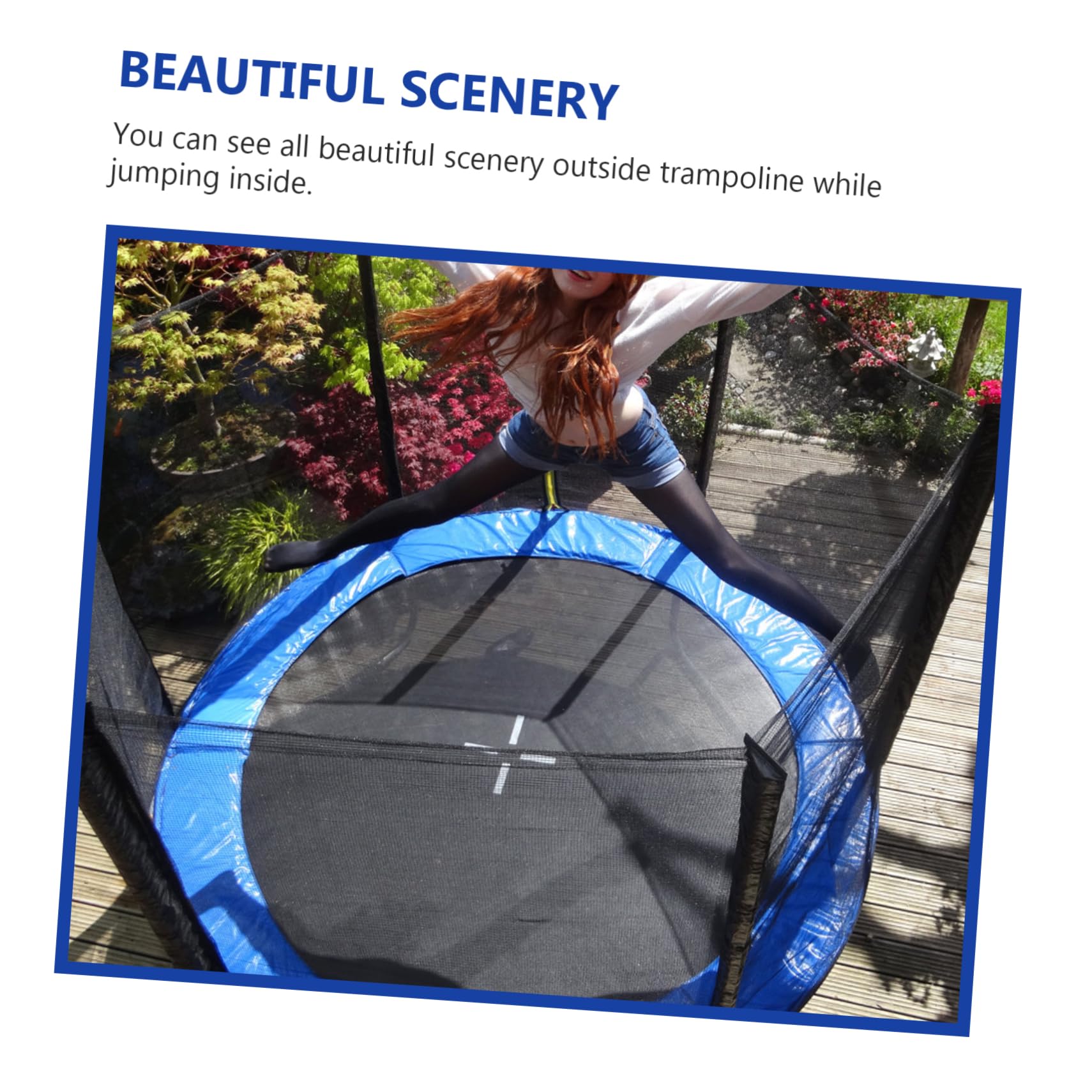KOMBIUDA Trampoline Protective Pad Circle Mat for Trampoline Replacement Safety Pad Mat Waterproof Cover Anti-Collision Ring for Boys and Girls