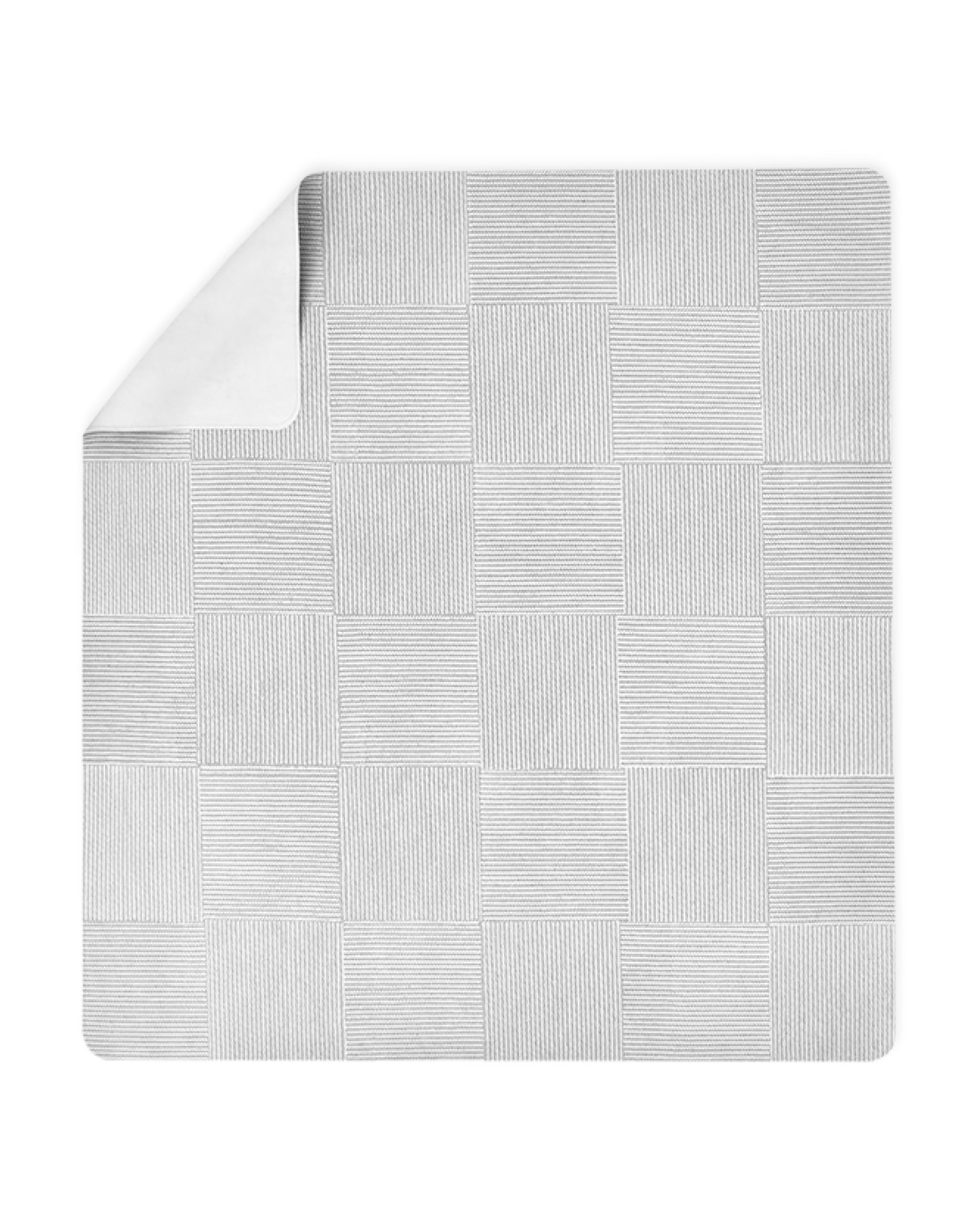 Lalo Splat Mat - Double-Sided Vegan Leather Wipeable Baby High Chair Mat, Modern Design - Perfect for Mealtime & Playtime, Easy to Clean - 47 x 47 Inches, Wickerwork Grey