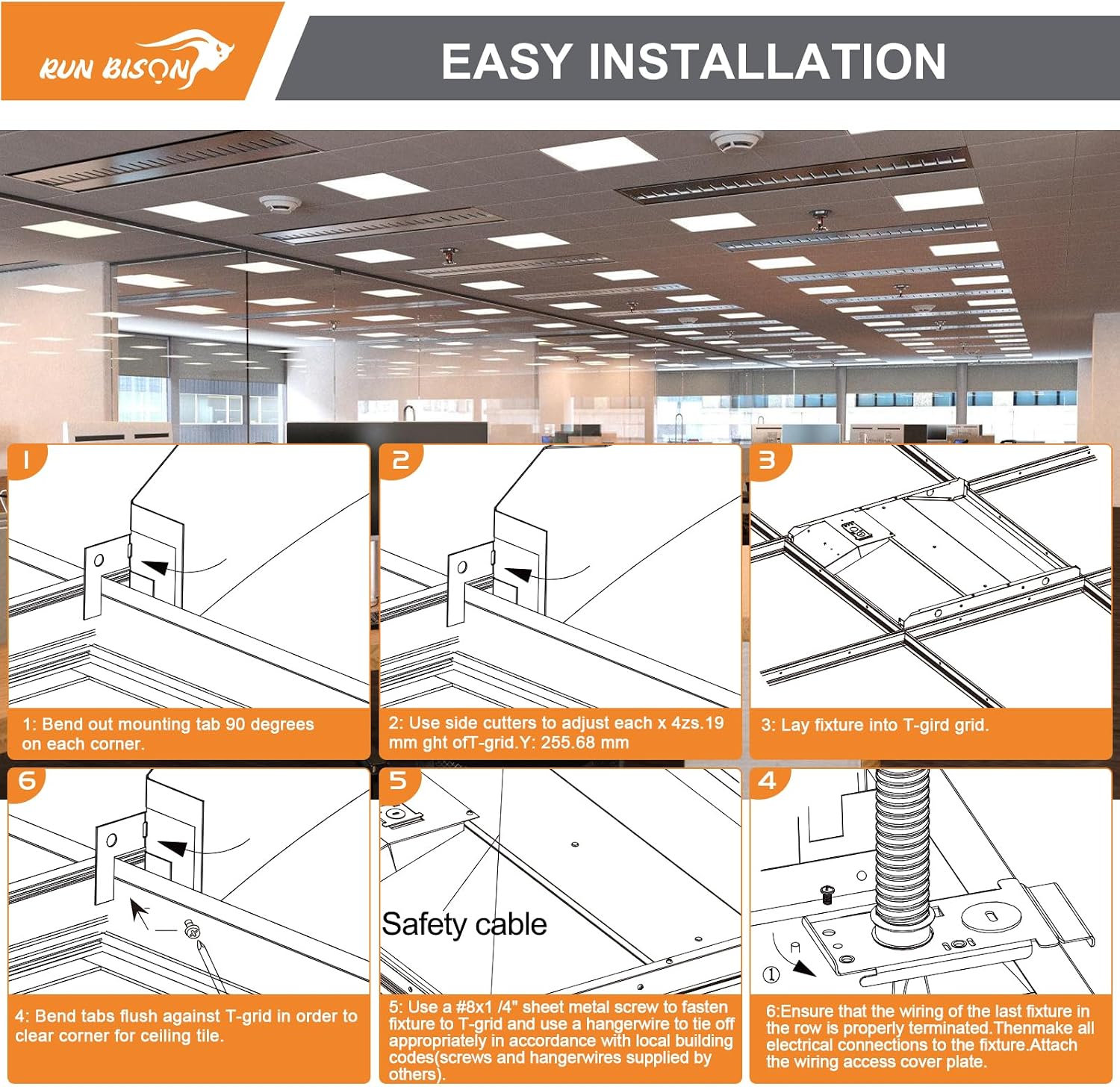 2x2 LED Troffer Center Basket Panel, 30W/35W/40W, 3500K/4000K/5000K, 0-10V Dimmable, 120-277V Recessed Back-Lit Drop Ceiling Light, UL Listed for Office Hallway - 2PK