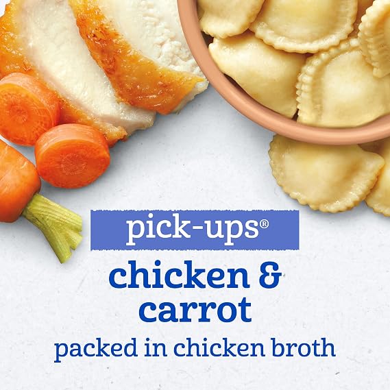 Gerber Toddler Chicken Carrot Ravioli Pick-Ups, 6 Oz, 8 Pack | Toddler mealtime; chicken carrot ravioli pick-ups; 8 x 6 oz trays
