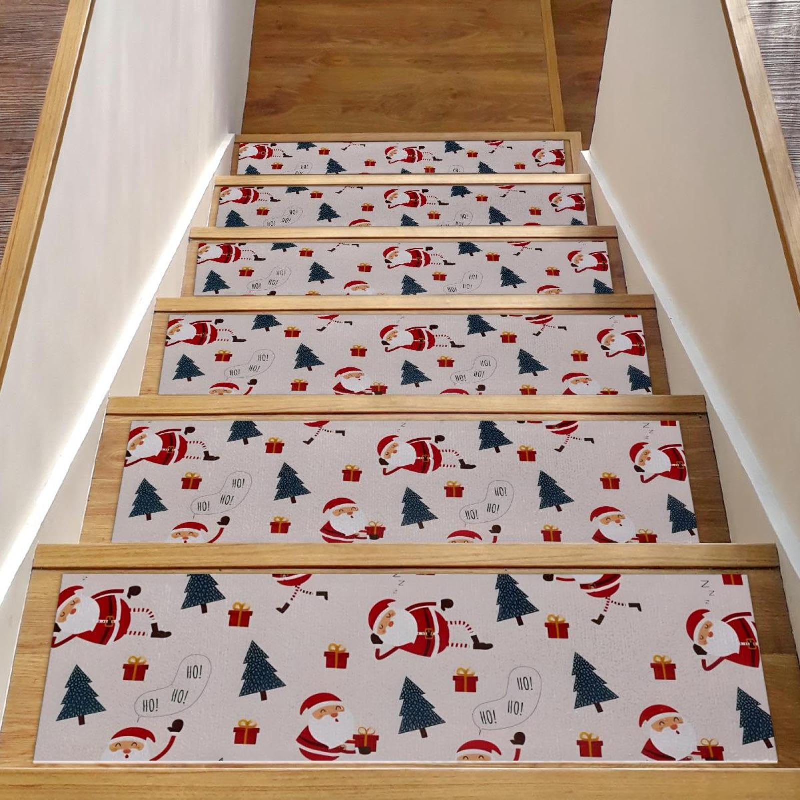 Tapis d'escalier antidérapants sapin de Noël pour une ambiance de fête