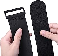 Vista 2 de Wisdompro - Paquete de 4 correas de gancho y bucle de 2 x 37 pulgadas, correas de sujeción reutilizables para cables, reutilizables, duraderas