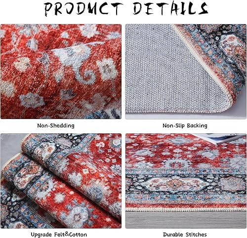 Miniatura 38 de Rugcomf Tapete para puerta interior, 2 x 3, lavable a máquina, tapete antideslizante de pelo bajo, para entrada, cocina, puerta principal, entrada